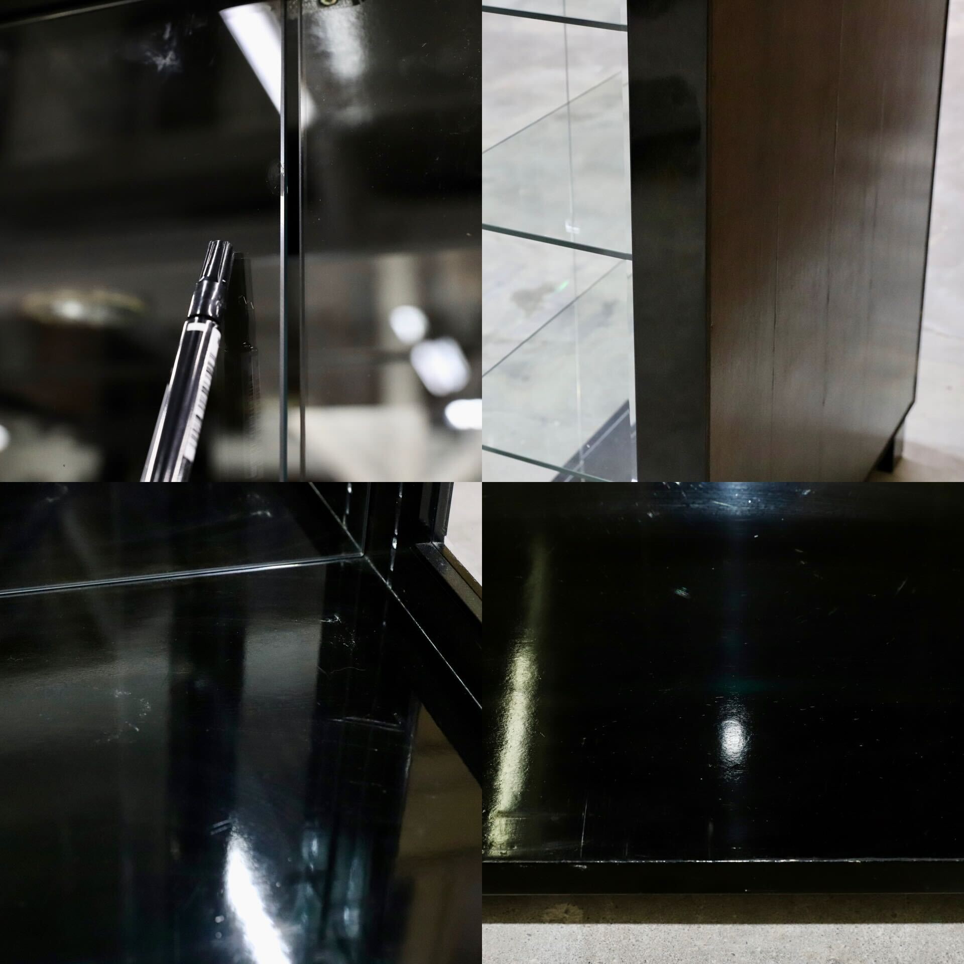 GMHH292○IDC大塚家具 スプレンダー ガラスキャビネット 飾り棚 ダークグリーン バーズアイメープル クラシック エレガント 約48万