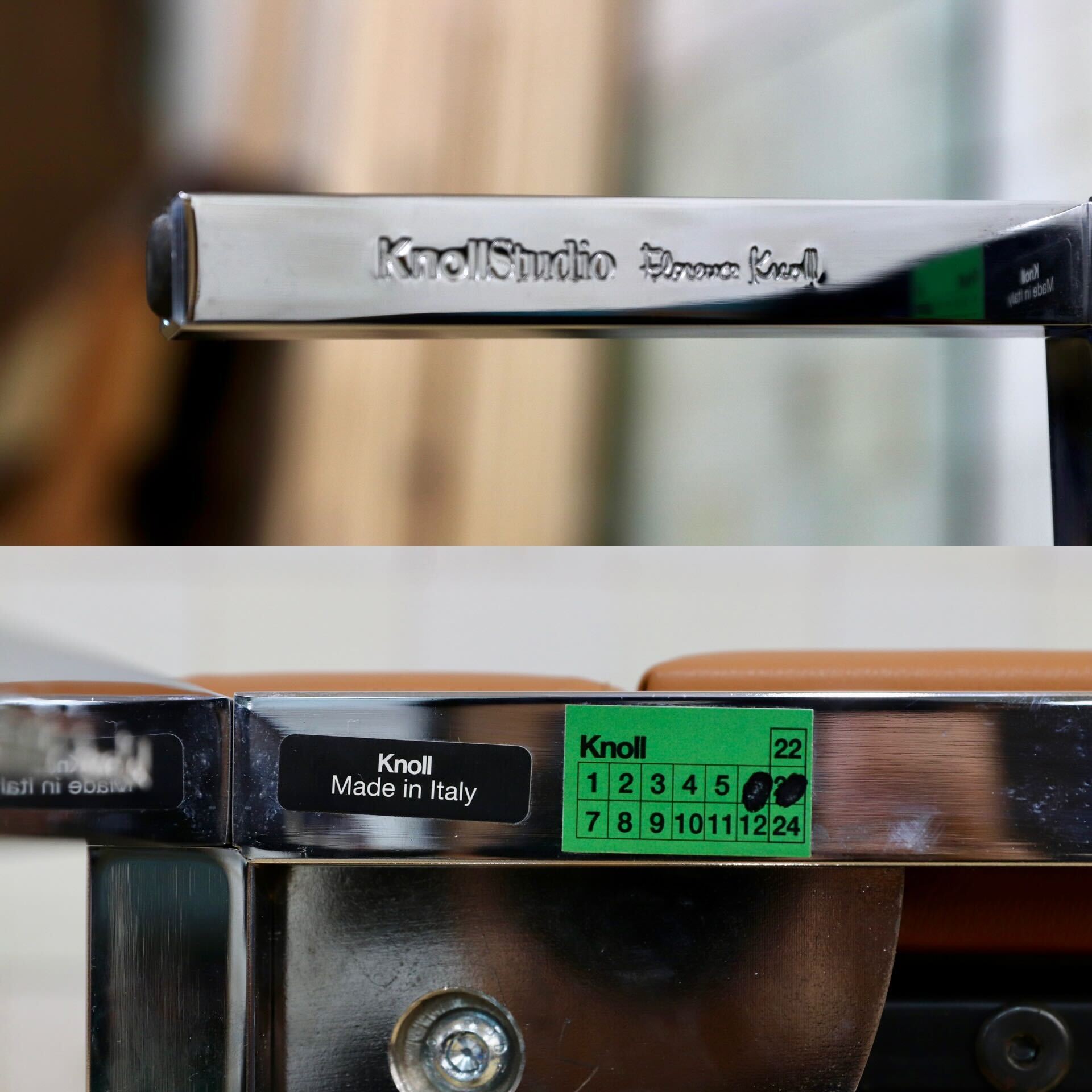 GMHN238○Knoll / ノル Florence Knoll Collection Relax Sofa 3人掛けソファ 本革 ライトブラウン ショールーム展示品 定価285万※発送不可