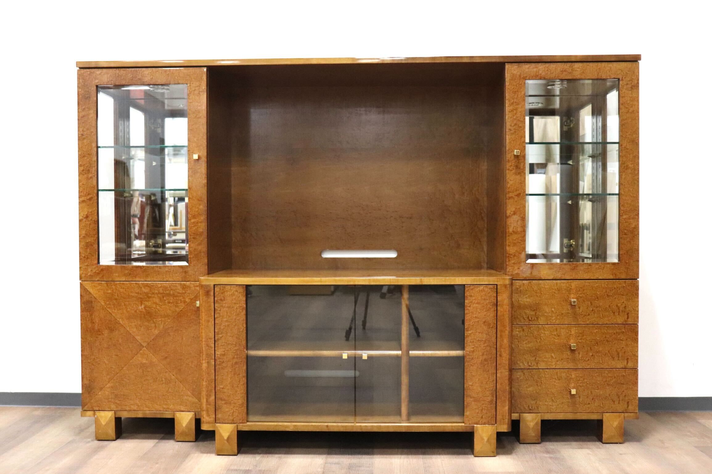 GMGN200○IDC大塚家具 SPLENDER スプレンダー バーズアイメープル TVボード 飾り棚 リビングボード キュリオ 定価約120万