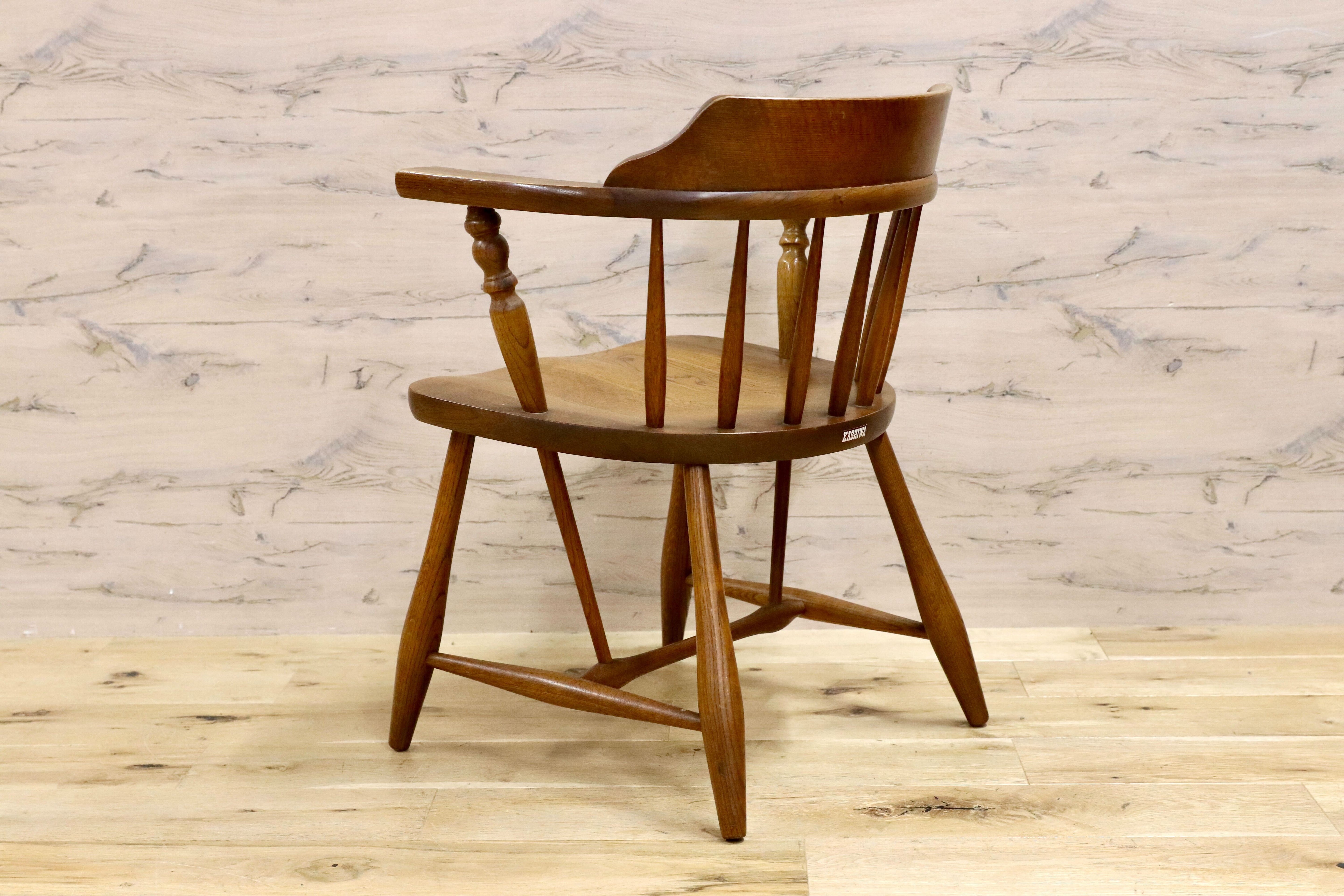 GMGH406C○柏木工 / KASHIWA ダイニングチェア 椅子 ウィンザーチェア オーク無垢材 レトロ カントリー 飛騨家具 アンティーク