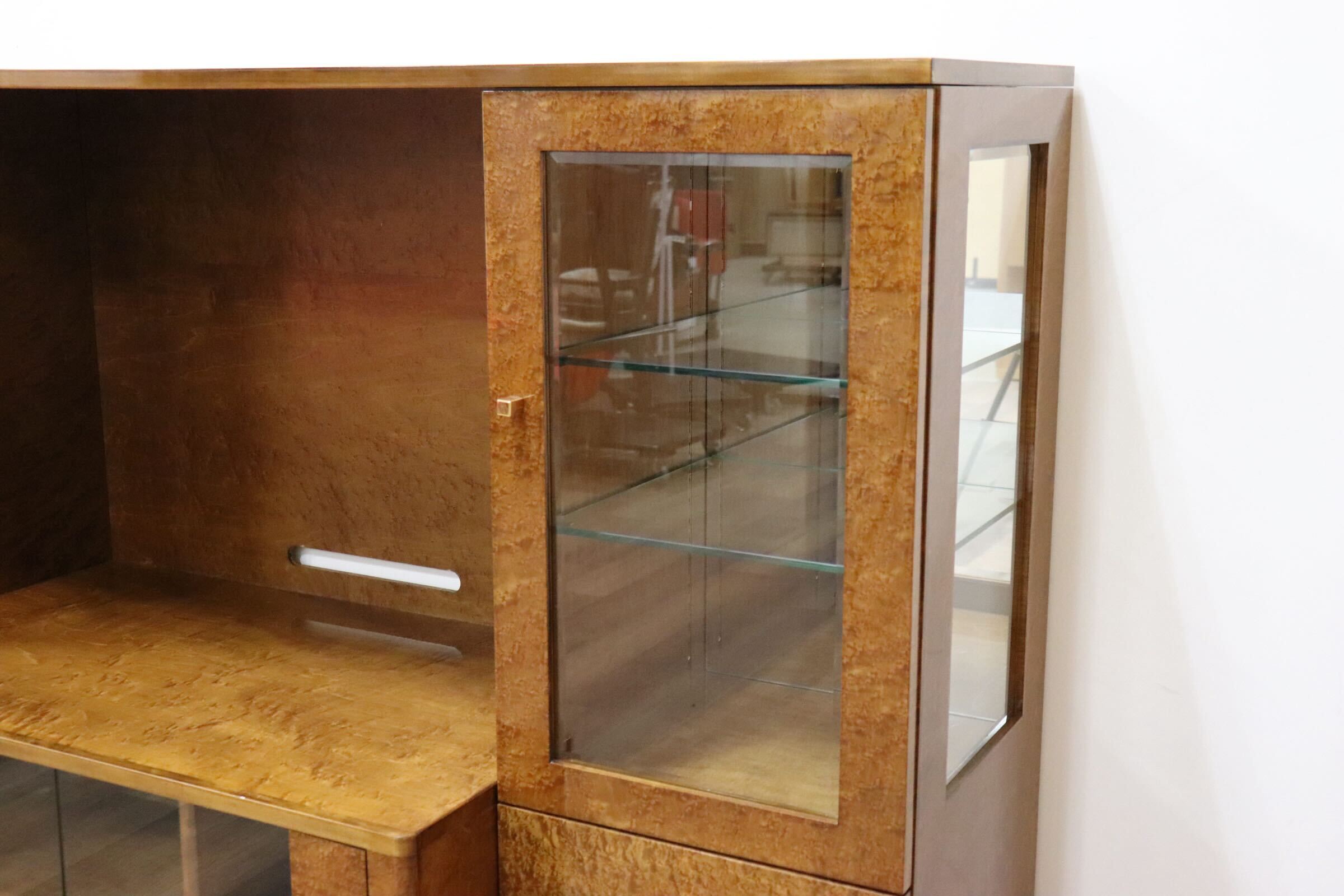 GMGN200○IDC大塚家具 SPLENDER スプレンダー バーズアイメープル TVボード 飾り棚 リビングボード キュリオ 定価約120万