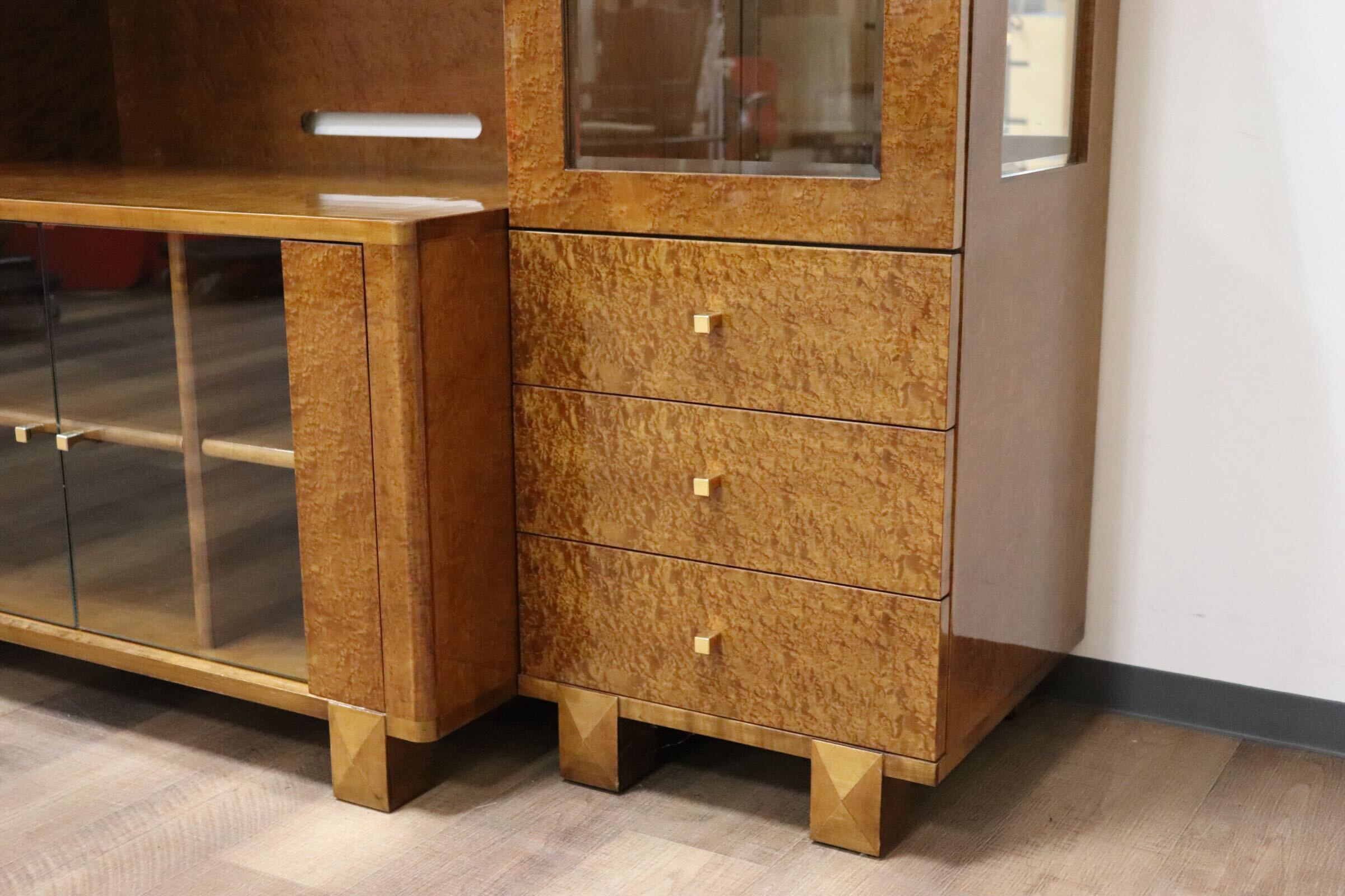 GMGN200○IDC大塚家具 SPLENDER スプレンダー バーズアイメープル TVボード 飾り棚 リビングボード キュリオ 定価約120万