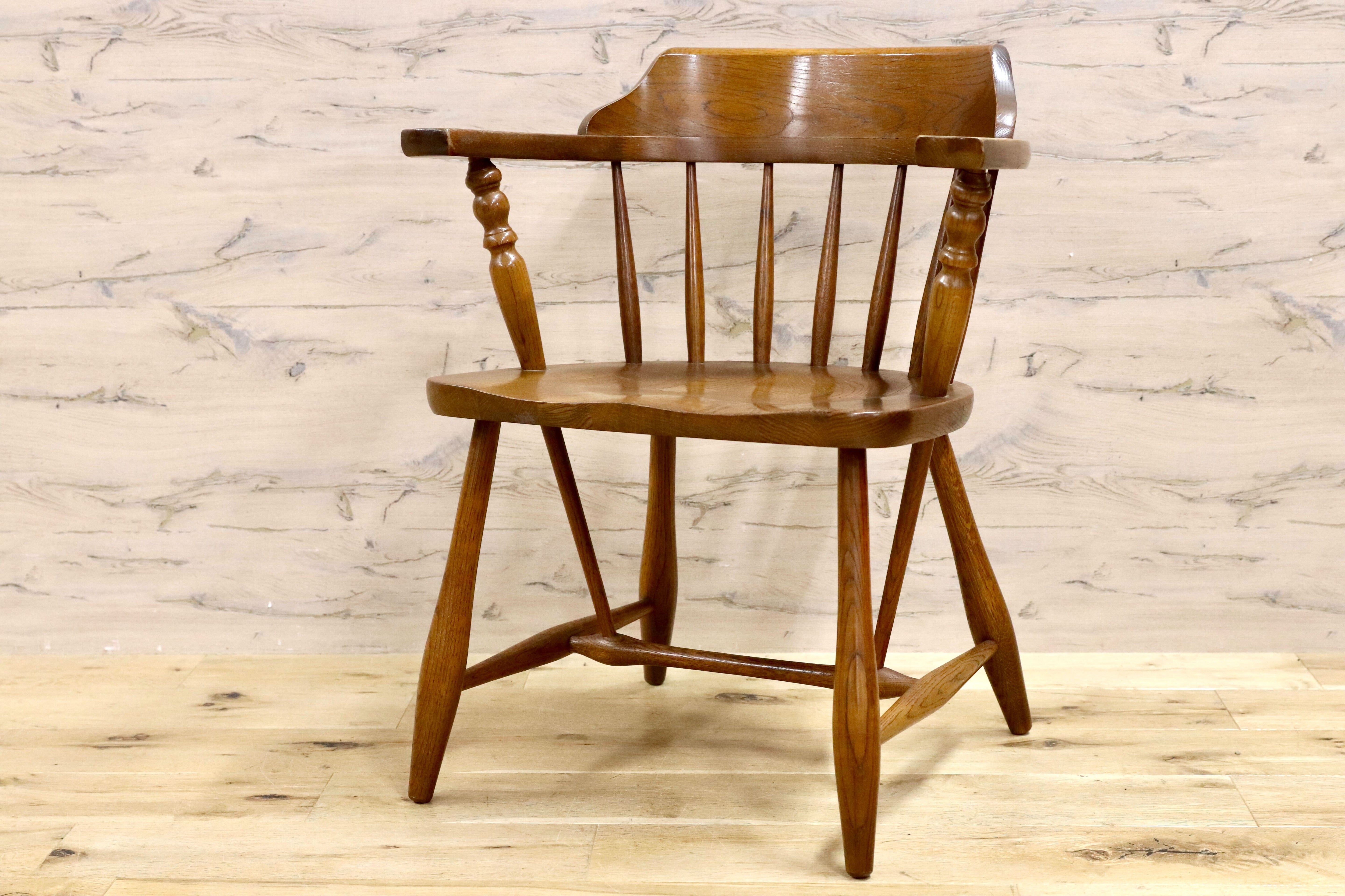 GMGH406D○柏木工 / KASHIWA ダイニングチェア 椅子 ウィンザーチェア オーク無垢材 レトロ カントリー 飛騨家具 アンティーク