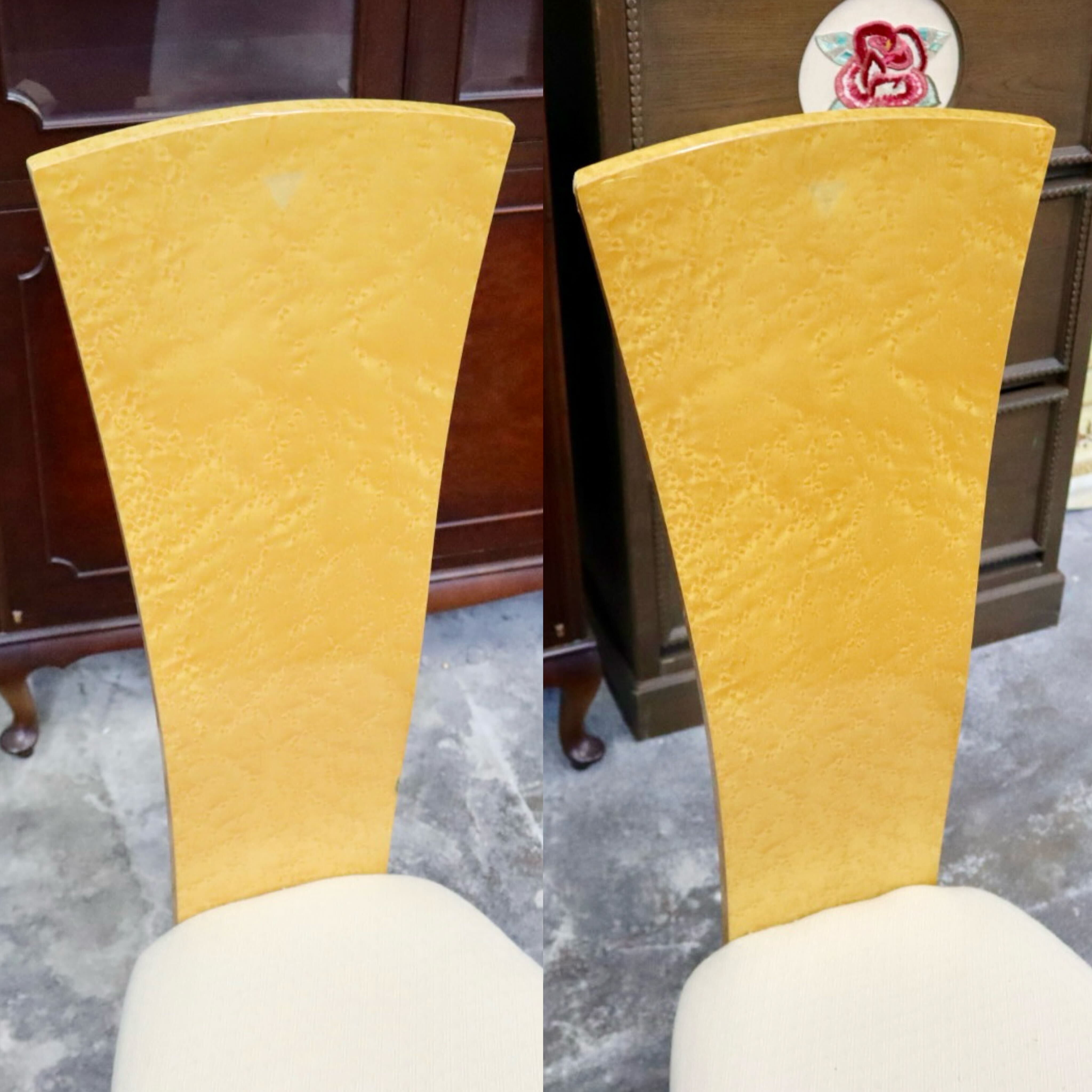 GMIS371C○IDC大塚家具 松創 ダイニングチェア アームレスチェアハイバックチェア 2脚セット 木製 バーズアイメープル ファブリック モダン