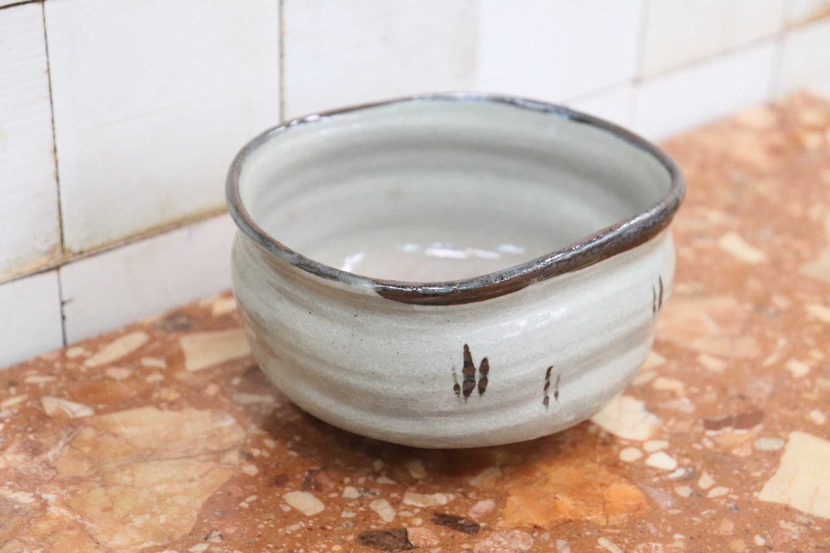GMJK371BJ〇紀州焼 葵窯 二代 寒川栖豊 苗茶碗 茶碗 茶道具 茶器 抹茶碗 陶器