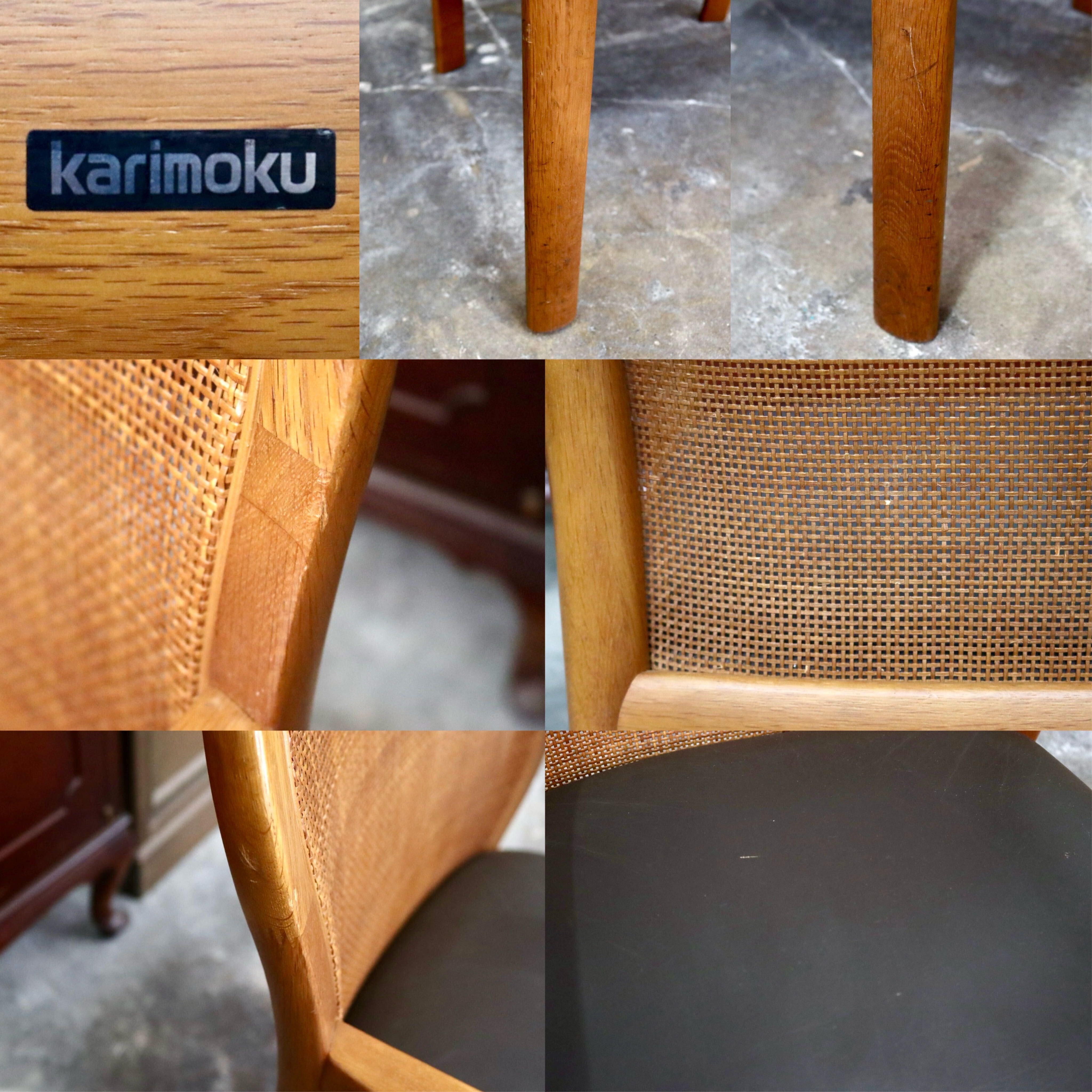 GMJH301J○karimoku / カリモク ダイニングチェア 食卓椅子 アームチェア 椅子 本革 和モダン レトロ 国産家具