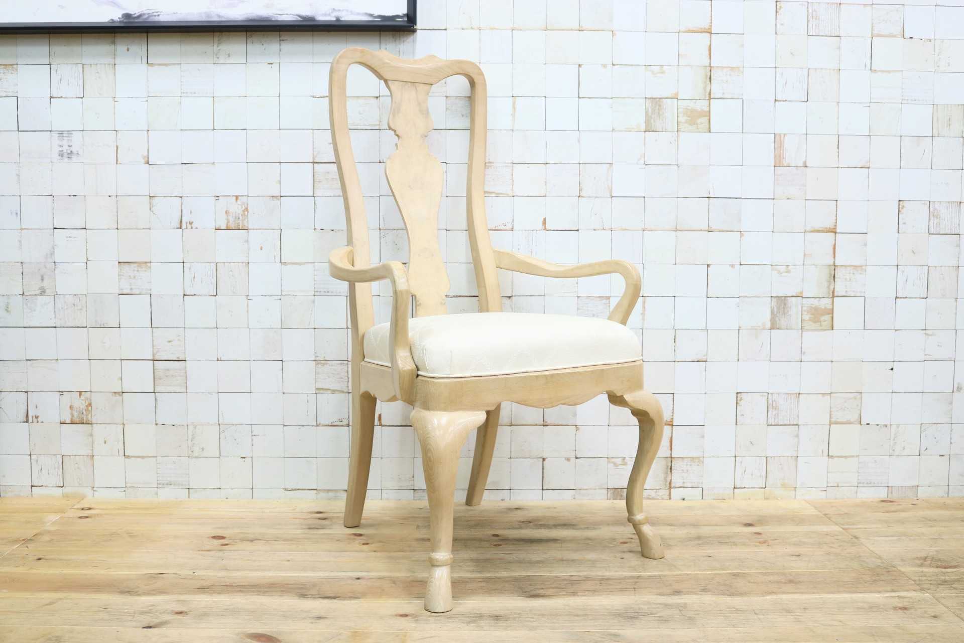 GMIK486A◯DREXEL HERITAGE / ドレクセルヘリテイジ ダイニングチェア 食卓椅子 アームチェア ハイバックチェア ファブリック 希少