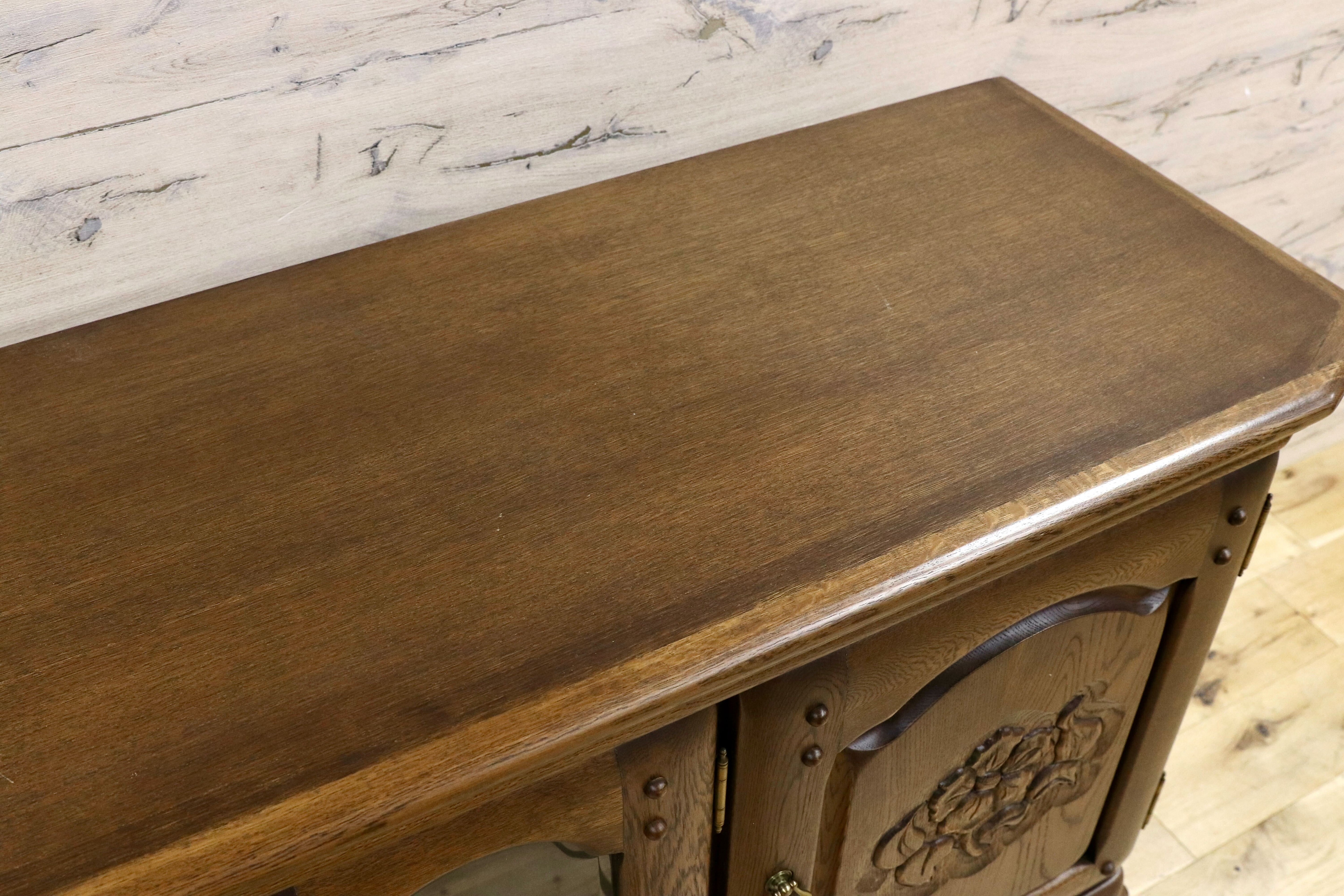 GMHK662○河本家具 / Molis 旭川家具 サイドボード リビングボード クラシック キャビネット オーク無垢材 レトロ ヴィンテージ