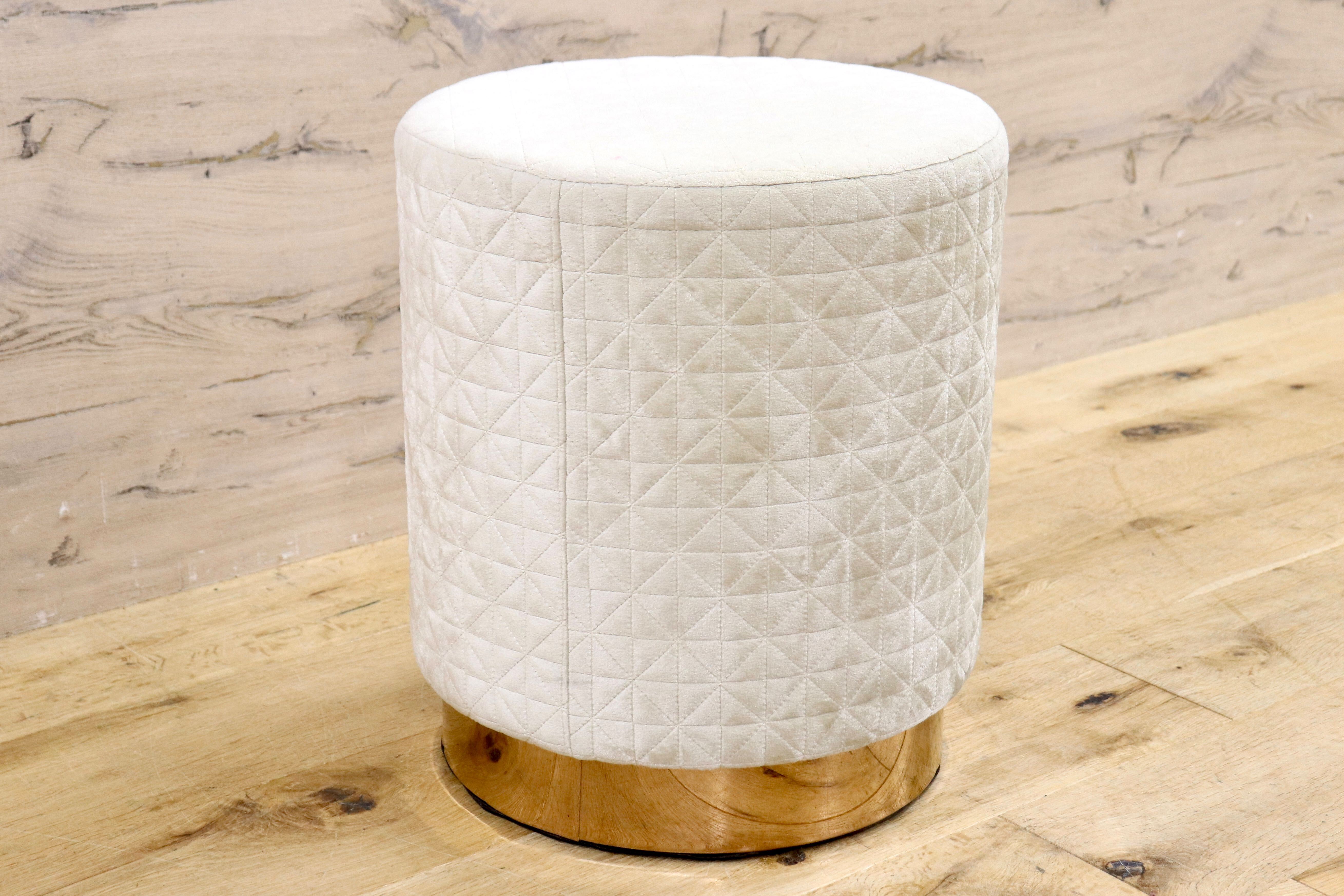 GMHK795B○Francfranc / フランフラン ジェムスツール スツール 椅子 ファブリック ホワイト ドレッサー モダン ラグジュアリー