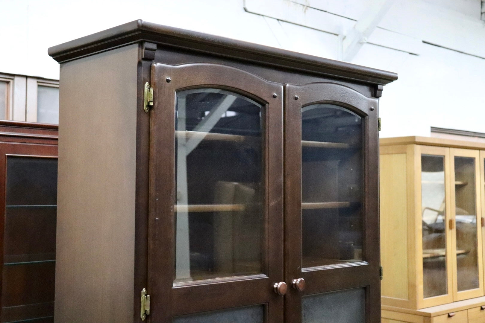 GMJS138○karimoku / カリモク ER3150 食器棚 カップボード 飾り棚 キャビネット カントリー 国産家具 レトロ 希少 美品