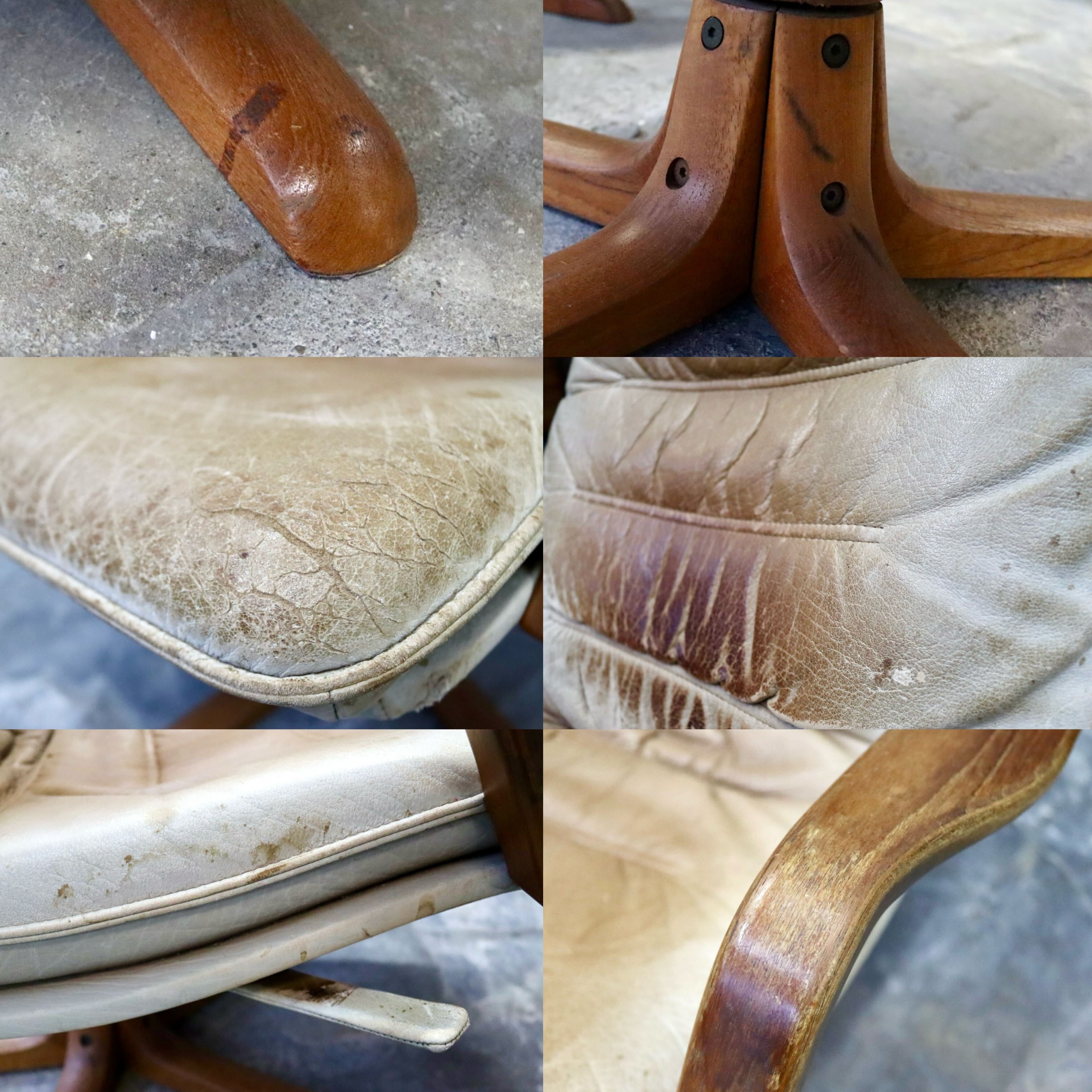 GMIK698○BERG Furniture / ベルグファニチャー 1人掛けソファ ラウンジチェア 回転式 オットマン 本革 ミッドセンチュリー デンマーク