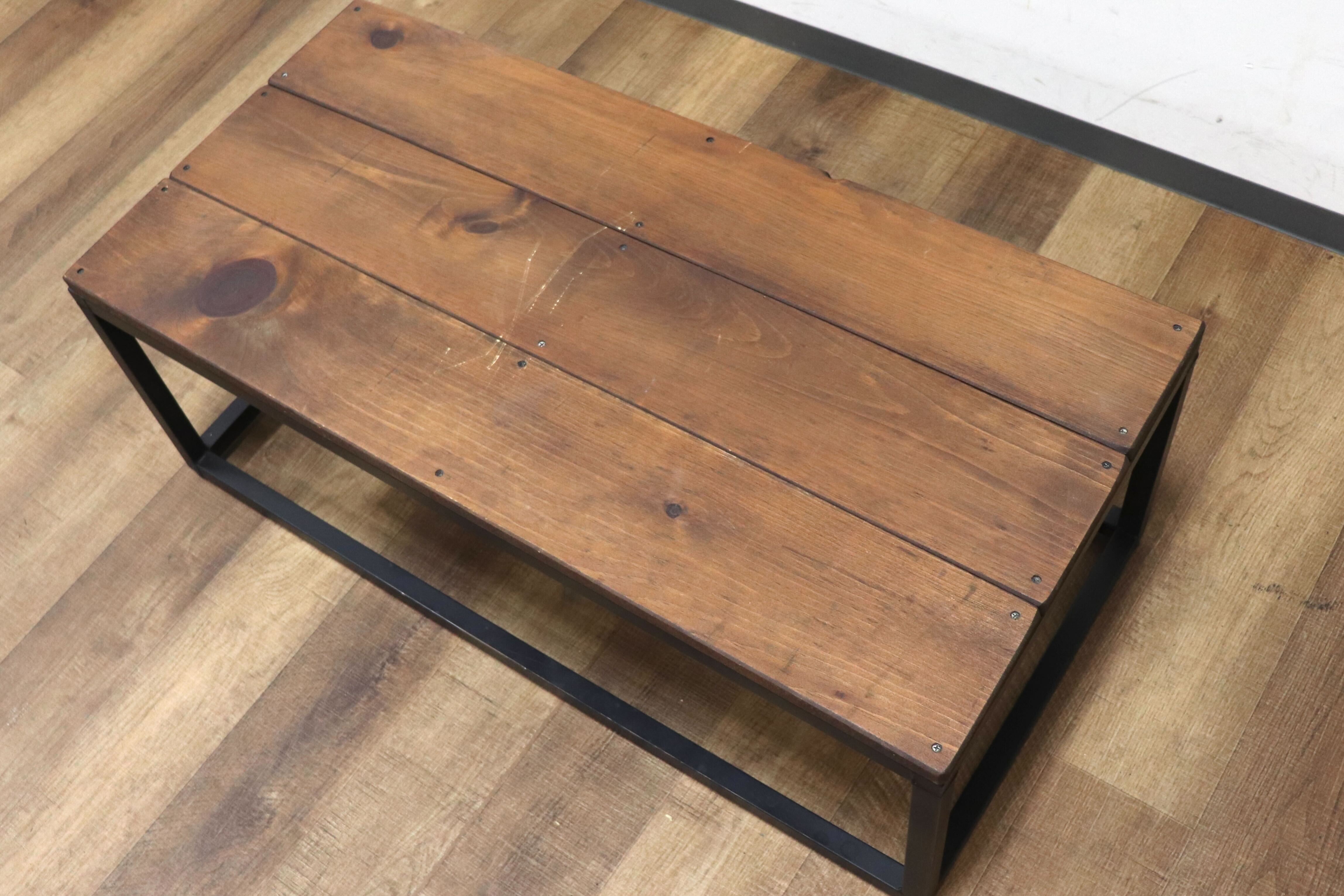 GMHK145○センターテーブル リビングテーブル コーヒーテーブル 古材 カントリー インダストリアル スチールフレーム 検) CRASH GATE