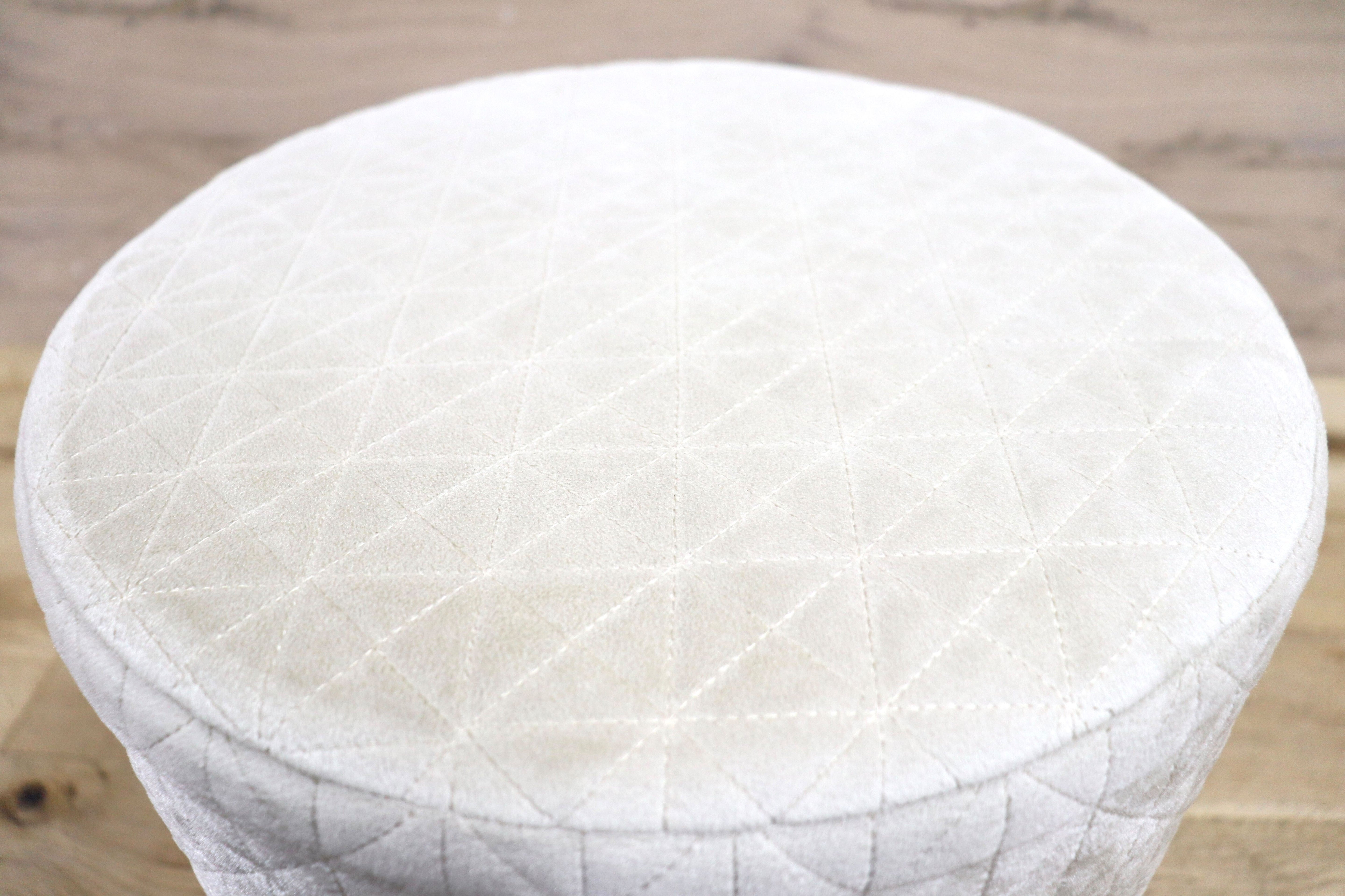 GMHK795B○Francfranc / フランフラン ジェムスツール スツール 椅子 ファブリック ホワイト ドレッサー モダン ラグジュアリー