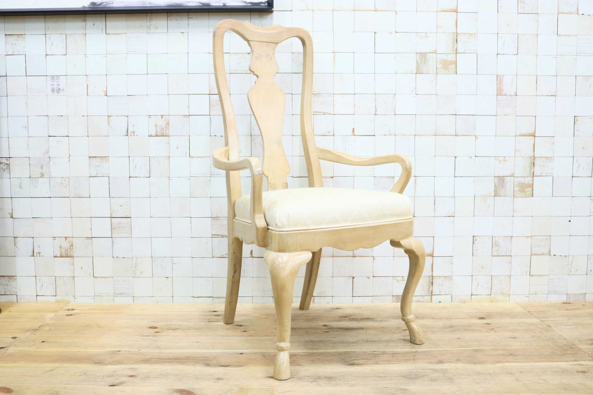 GMIK486B◯DREXEL HERITAGE / ドレクセルヘリテイジ ダイニングチェア 食卓椅子 アームチェア ハイバックチェア ファブリック 希少