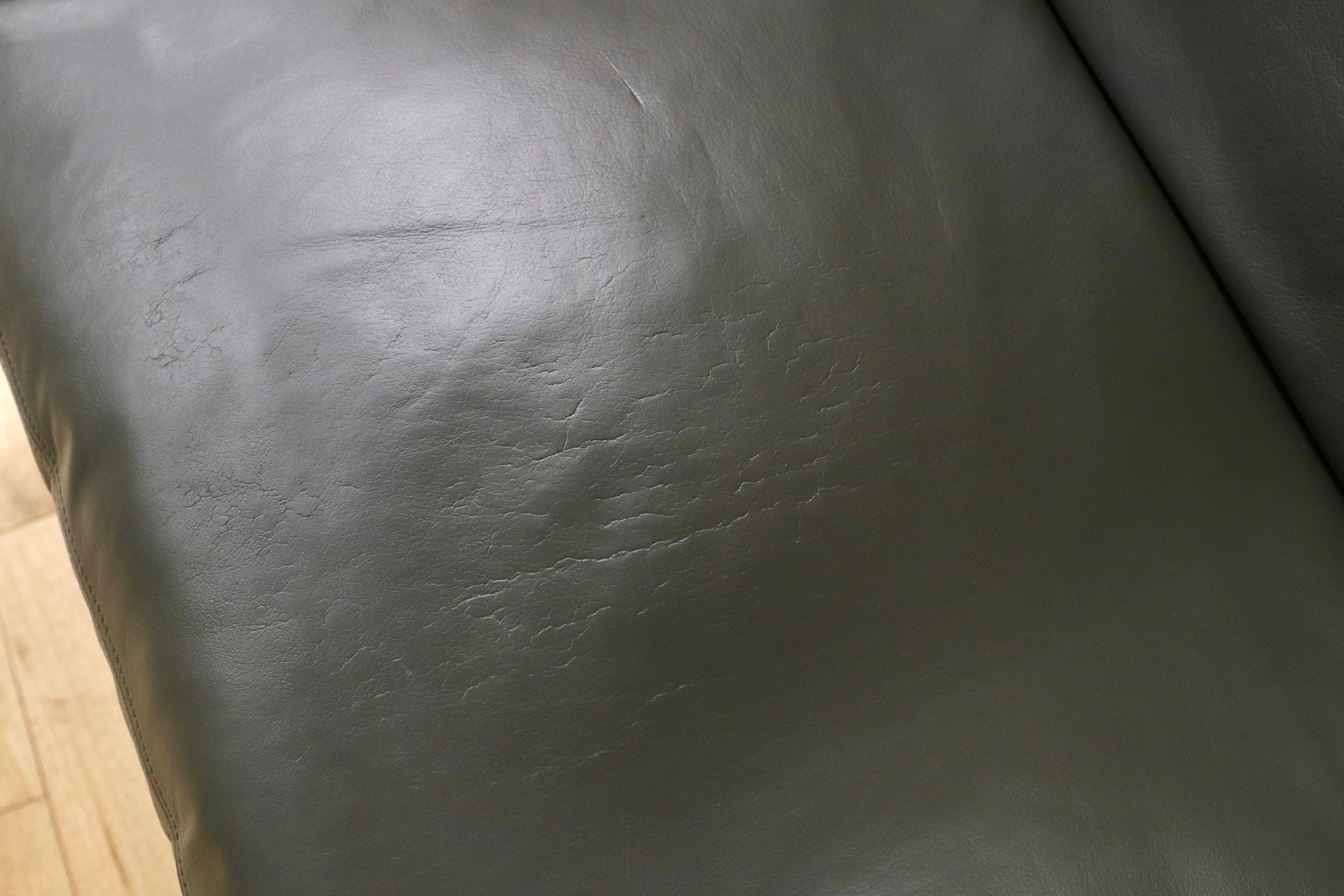 GMGH326○de sede / デセデ mobilia モビリア 3人掛けソファ トリプルソファ ダークグリーン 北欧 ヴィンテージ 本革 稀少 定価192万