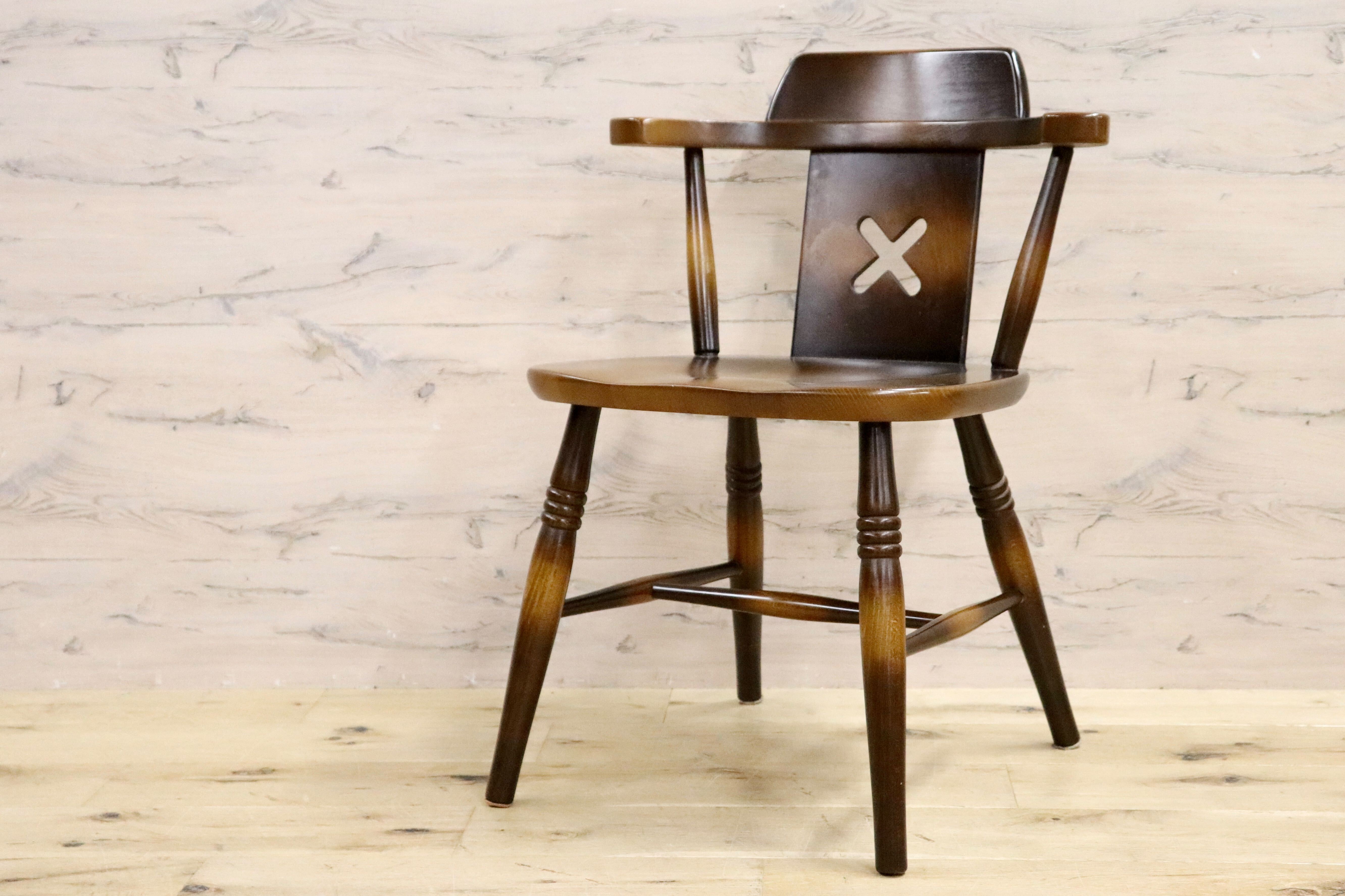 GMHK441C○飛騨産業 / HIDA キツツキ アームレスチェア ダイニングチェア 食卓椅子 椅子 木製 カントリー レトロ ビンテージ