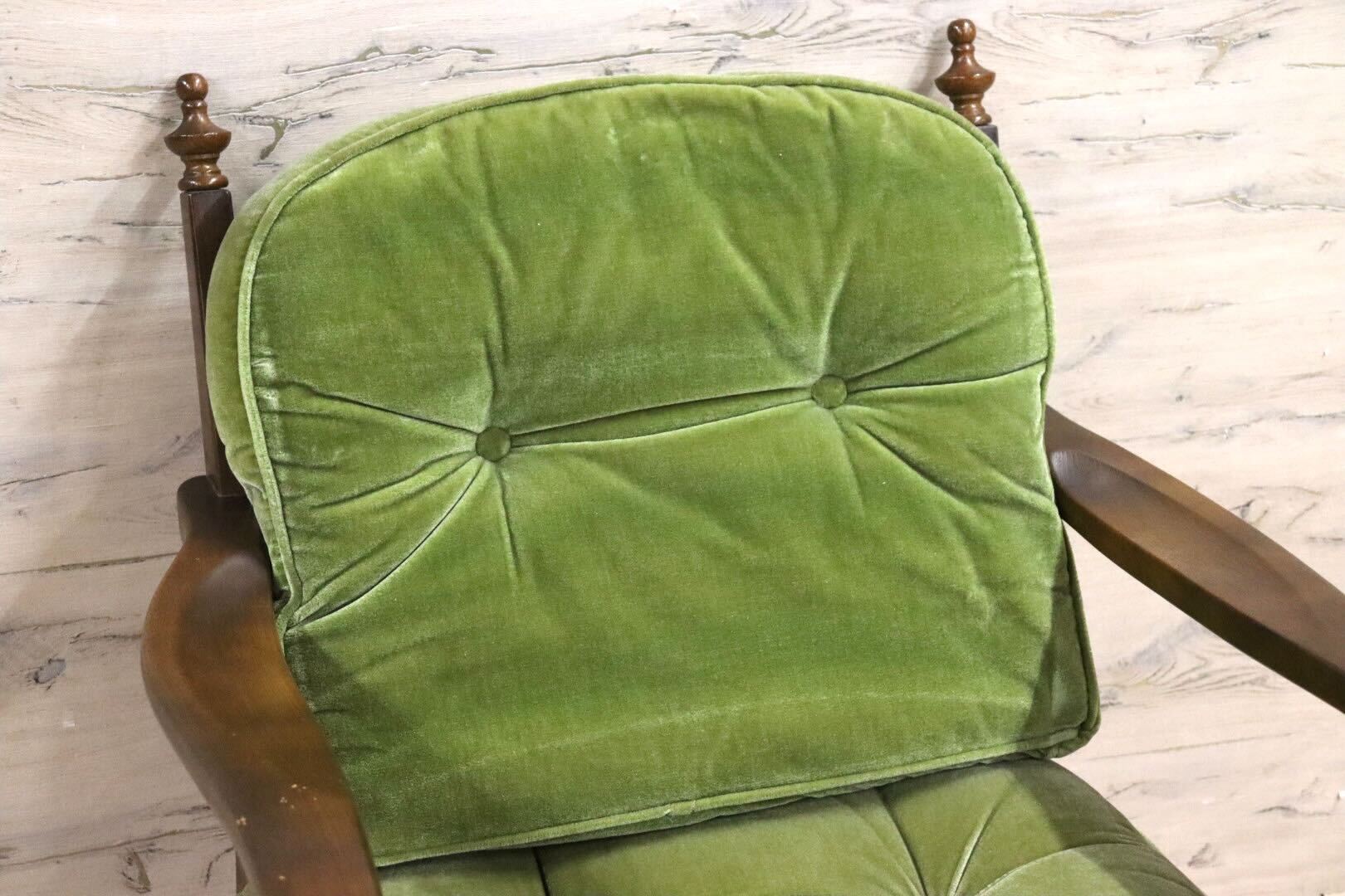 GMHH271A○飛騨産業 / HIDA キツツキ 穂高 1人掛けソファ アームチェア シングルソファ ファブリック グリーン カントリー ヴィンテージ