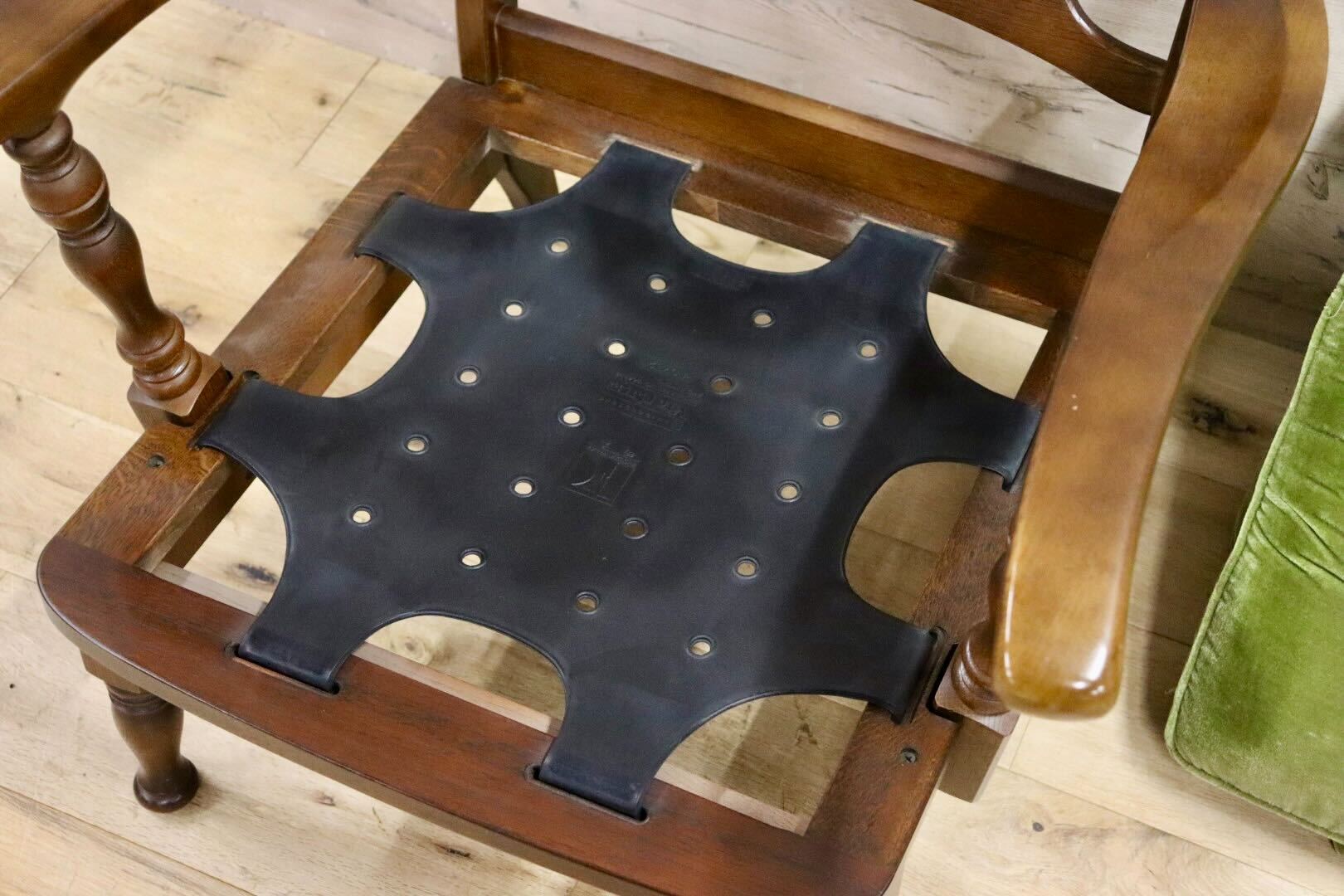 GMHH271A○飛騨産業 / HIDA キツツキ 穂高 1人掛けソファ アームチェア シングルソファ ファブリック グリーン カントリー ヴィンテージ