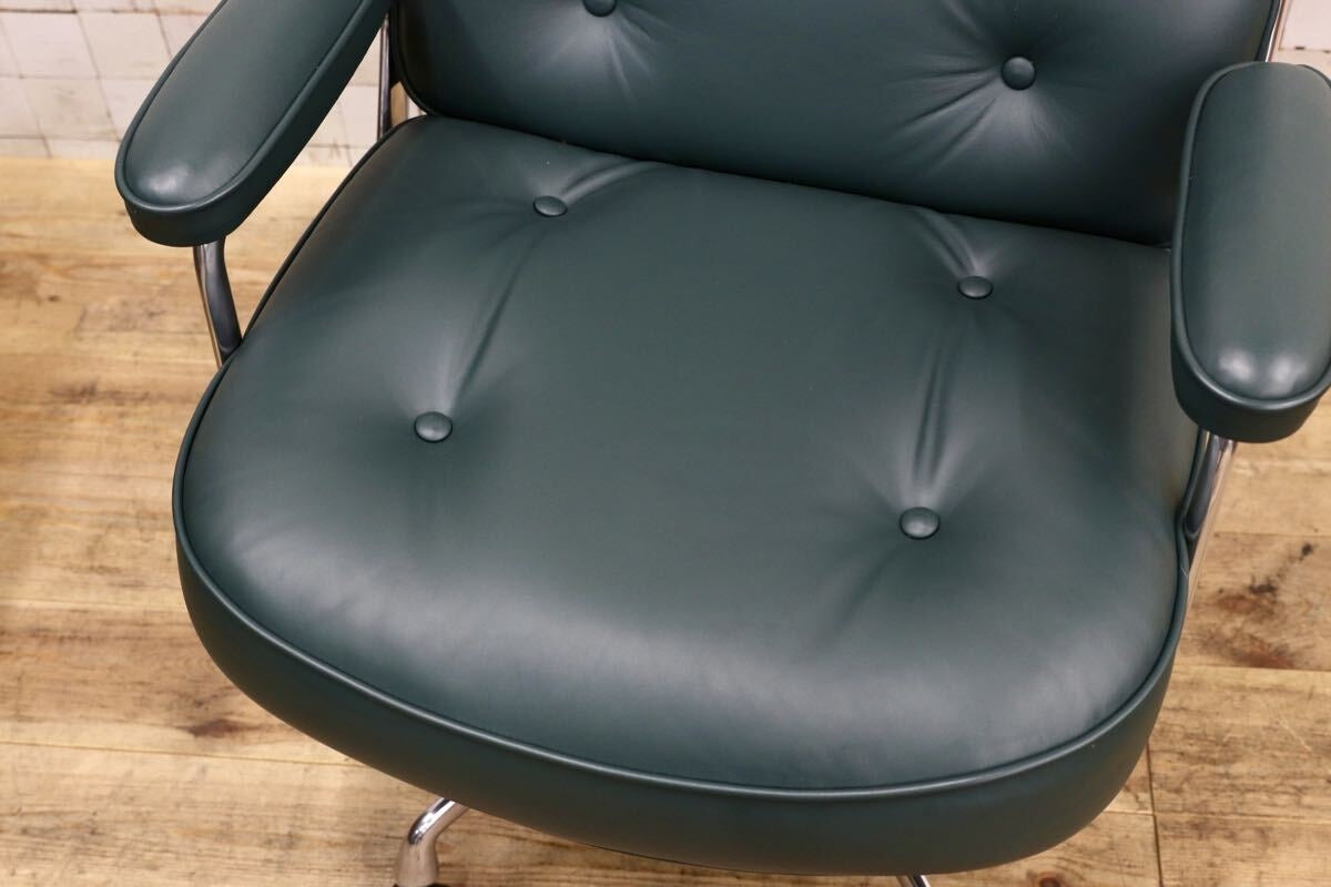 GMJO87A○Herman Miller / ハーマンミラー イームズ エグゼクティブチェア タイムライフチェア 本革 グリーン チャールズ&レイ 定価95万