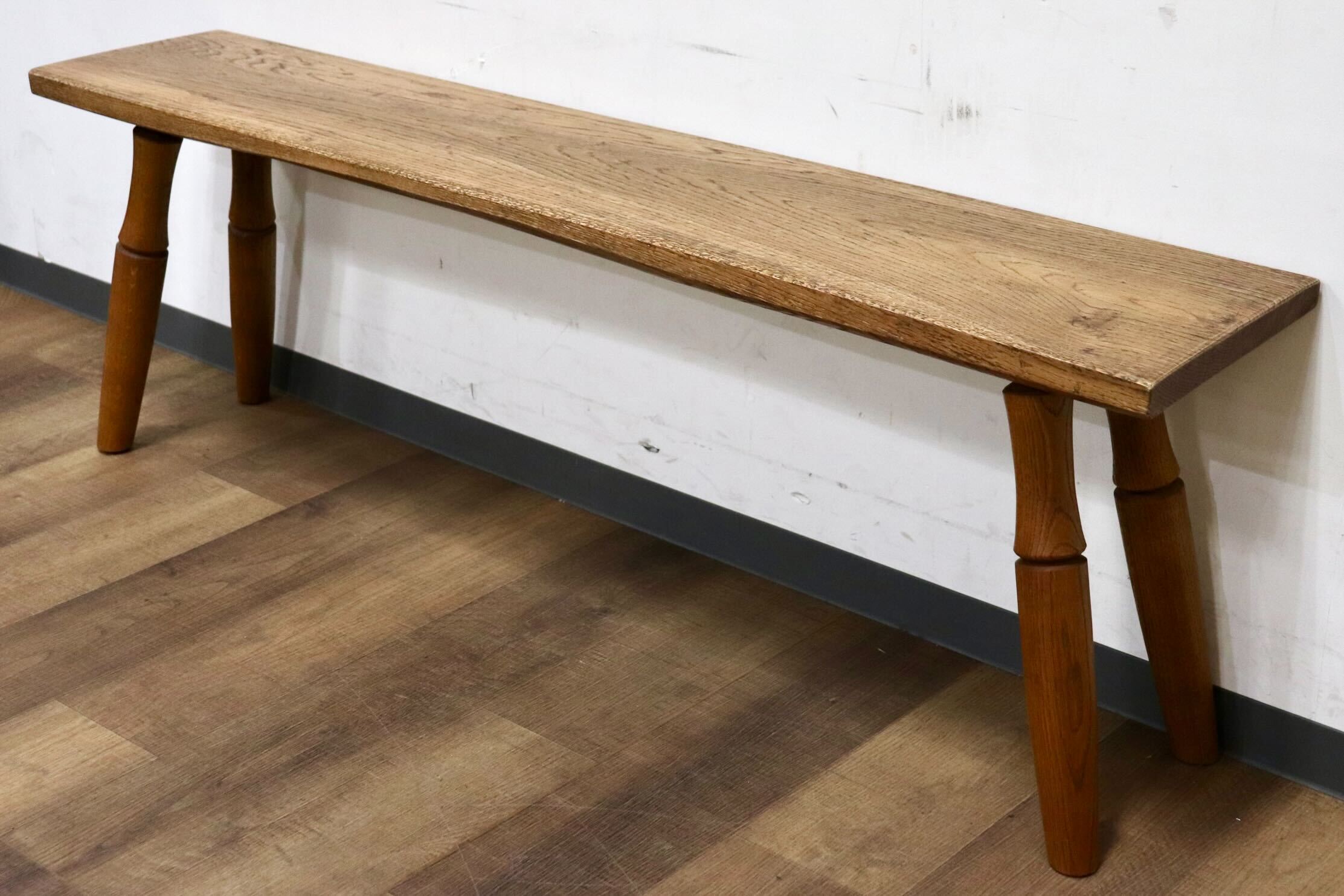 GMHH506○飛騨家具 特注 ダイニングベンチ ダイニングチェア 長椅子 ベンチ 腰掛け 椅子 シンプル 無垢 オーク材 ノスタルジック