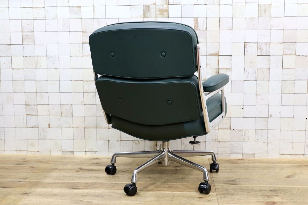 GMJO87A○Herman Miller / ハーマンミラー イームズ エグゼクティブチェア タイムライフチェア 本革 グリーン チャールズ&レイ 定価95万