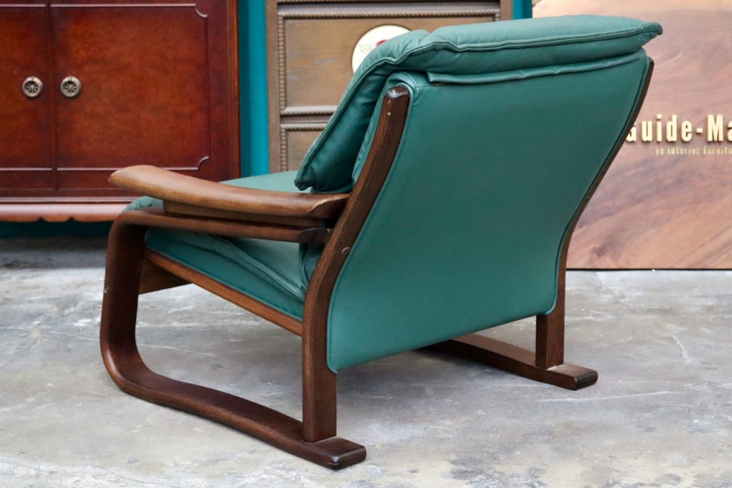 GMJH224B○冨士ファニチア / FUJI FURNITURE 1人掛けソファ シングルソファ 木製 本革 ヴィンテージ クラシック 国産家具