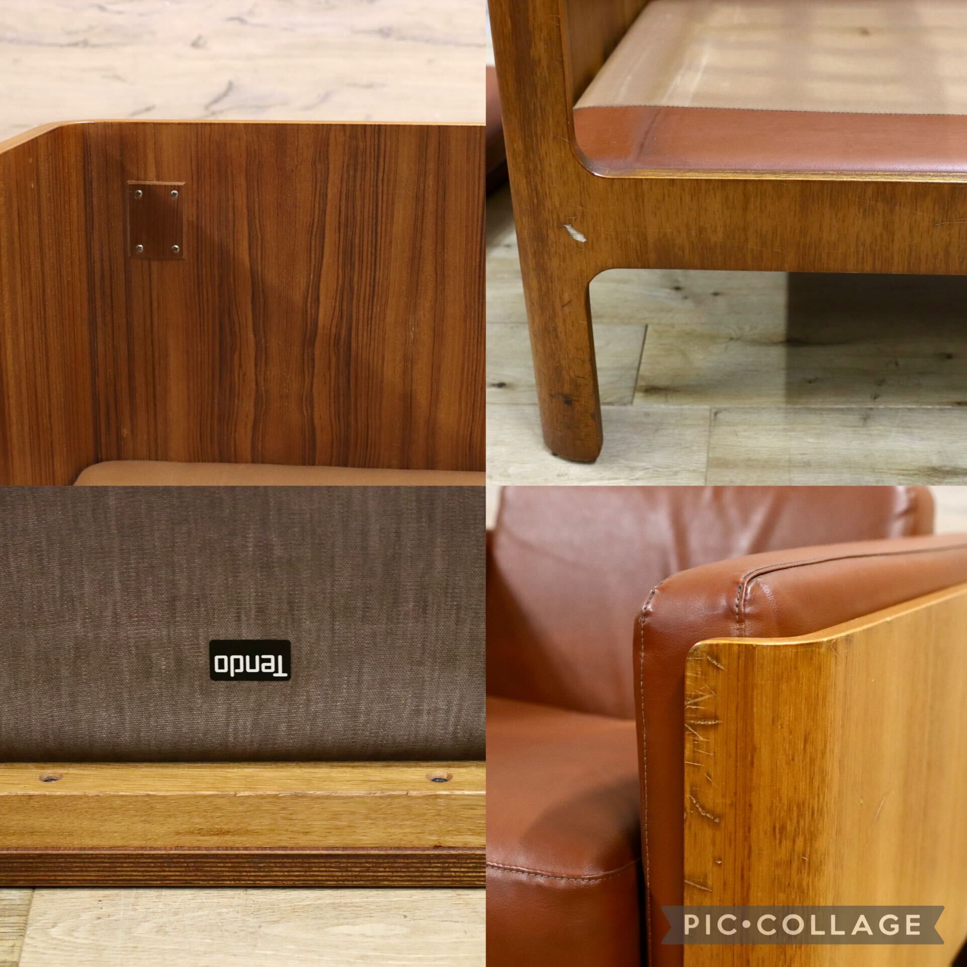 GMIK654B○天童木工 / Tendo HACO ハコ チーク材 ジャパニーズモダン ヴィンテージ 1人掛けソファ シングルソファ 合皮 剣持勇 稀少