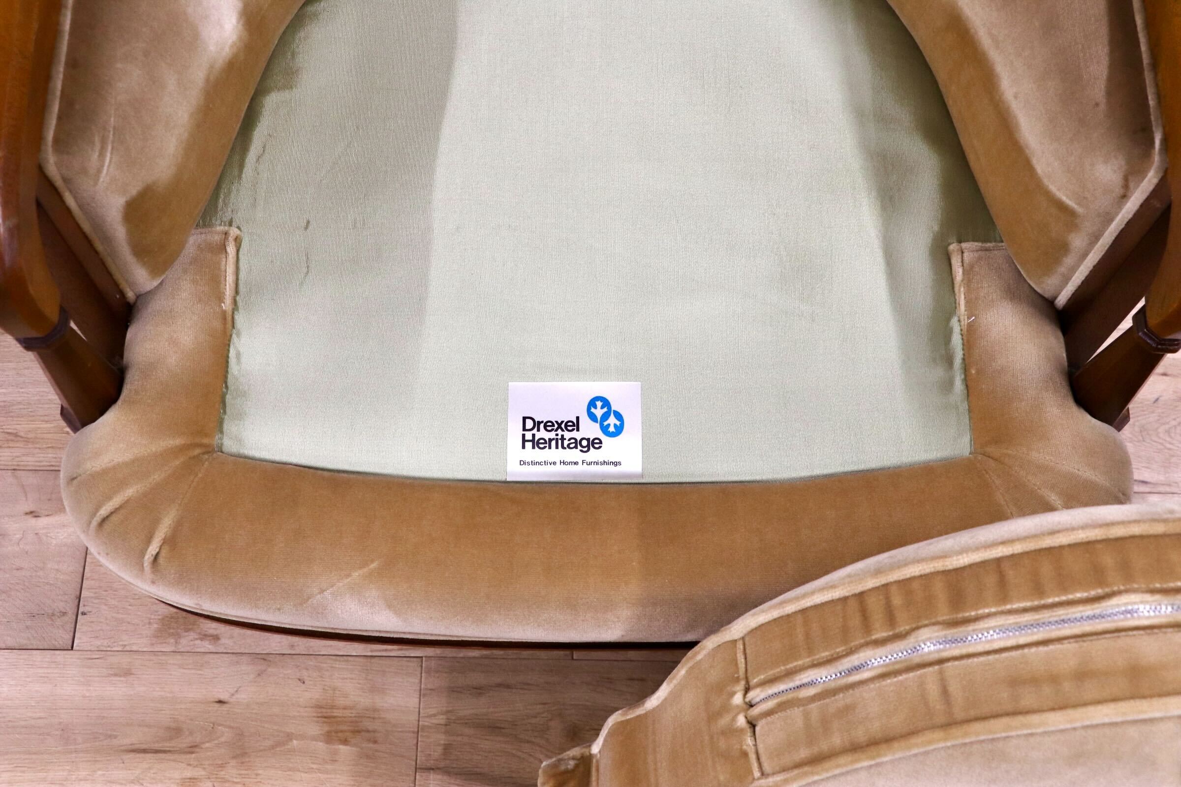 GMJK42○DREXEL HERITAGE / ドレクセルヘリテイジ Upholstery 1人掛けソファ シングルソファ クラシック ヴィンテージ 応接 読書椅子