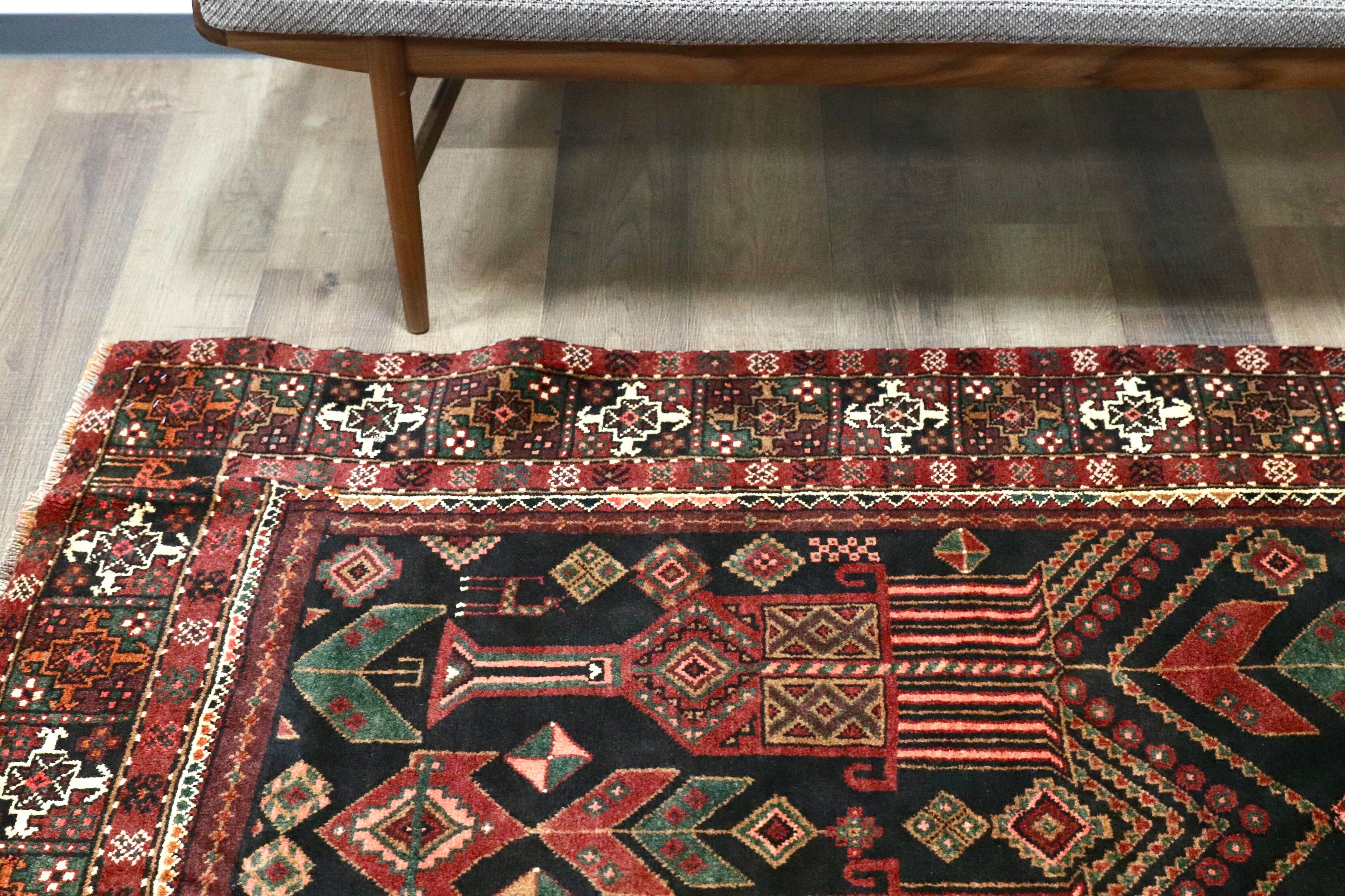 GMGO33○PERSIAN CARPET / ペルシャカーペット ペルシャ絨毯 手織り メダリオン トライバルラグ 70年代 ヴィンテージ デッドストック