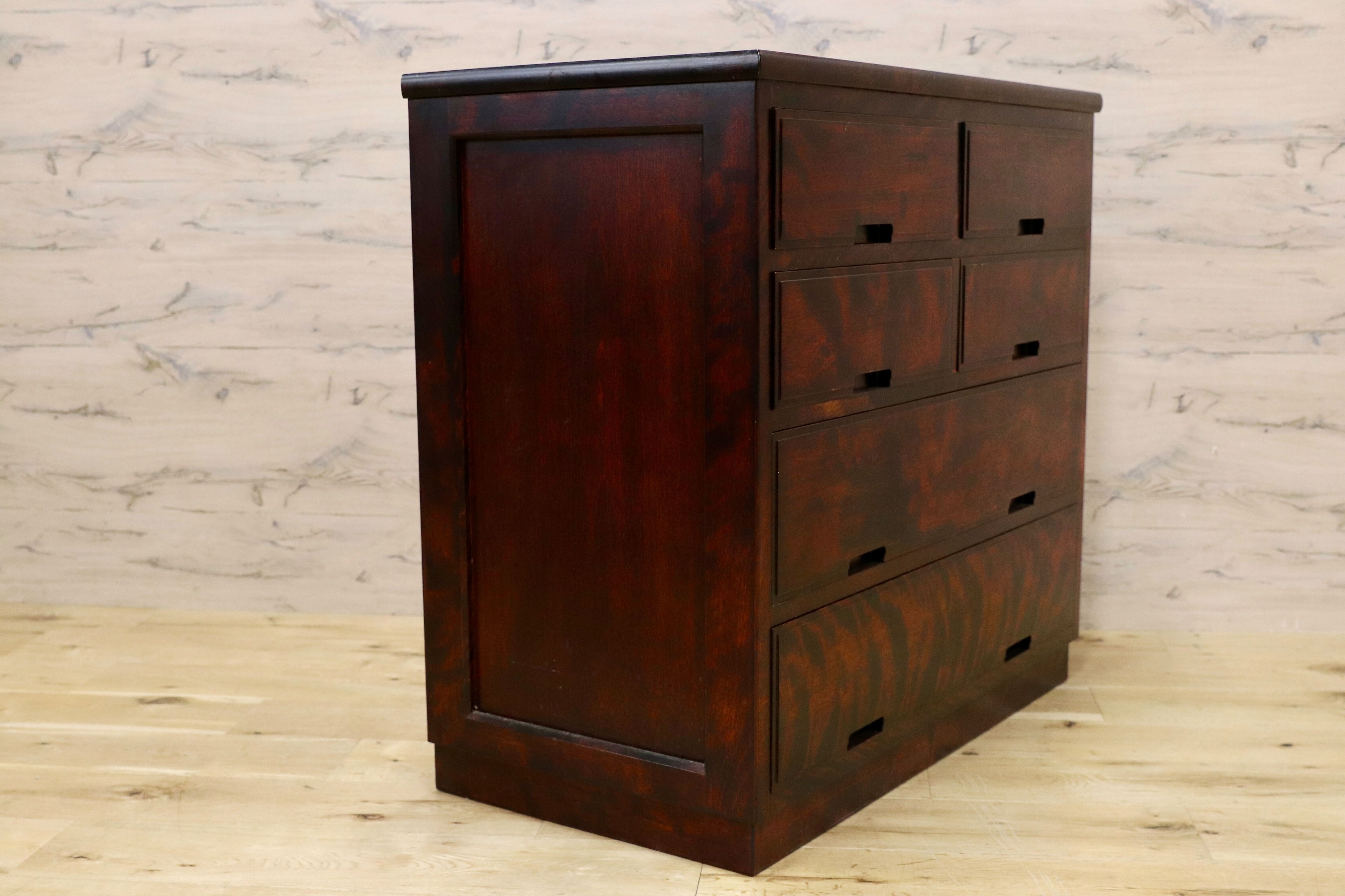 GMIS493C○民芸家具 チェスト 整理箪笥 和家具 和モダン レトロ 和室 座敷 アンティーク 古民家 検)九州民芸家具 北海道民芸家具