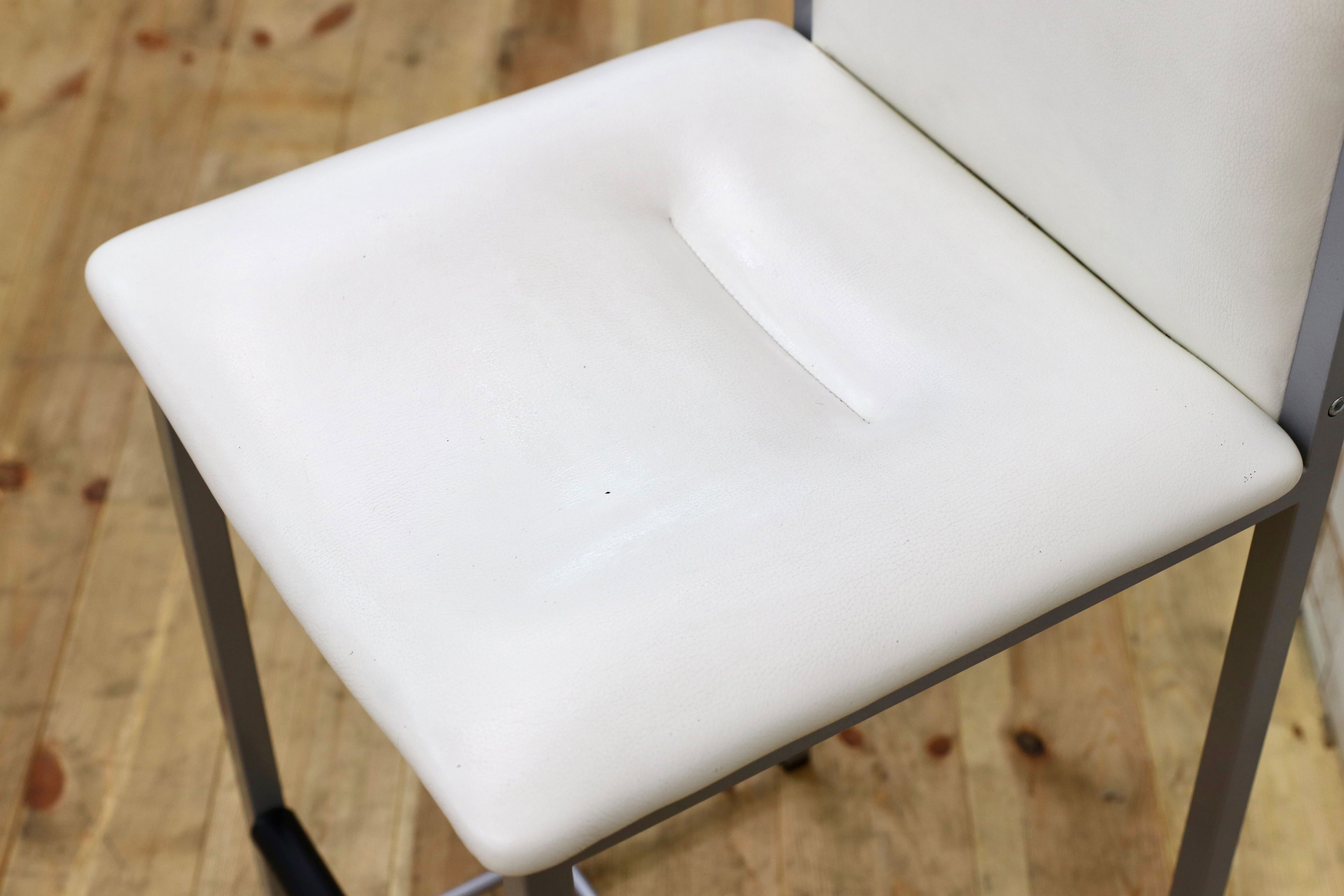 GMIO64C○cassina ixc / カッシーナイクスシー LIMA リマ レザー カウンターチェア ハイチェア 椅子 白 イタリアモダン 定価約13万