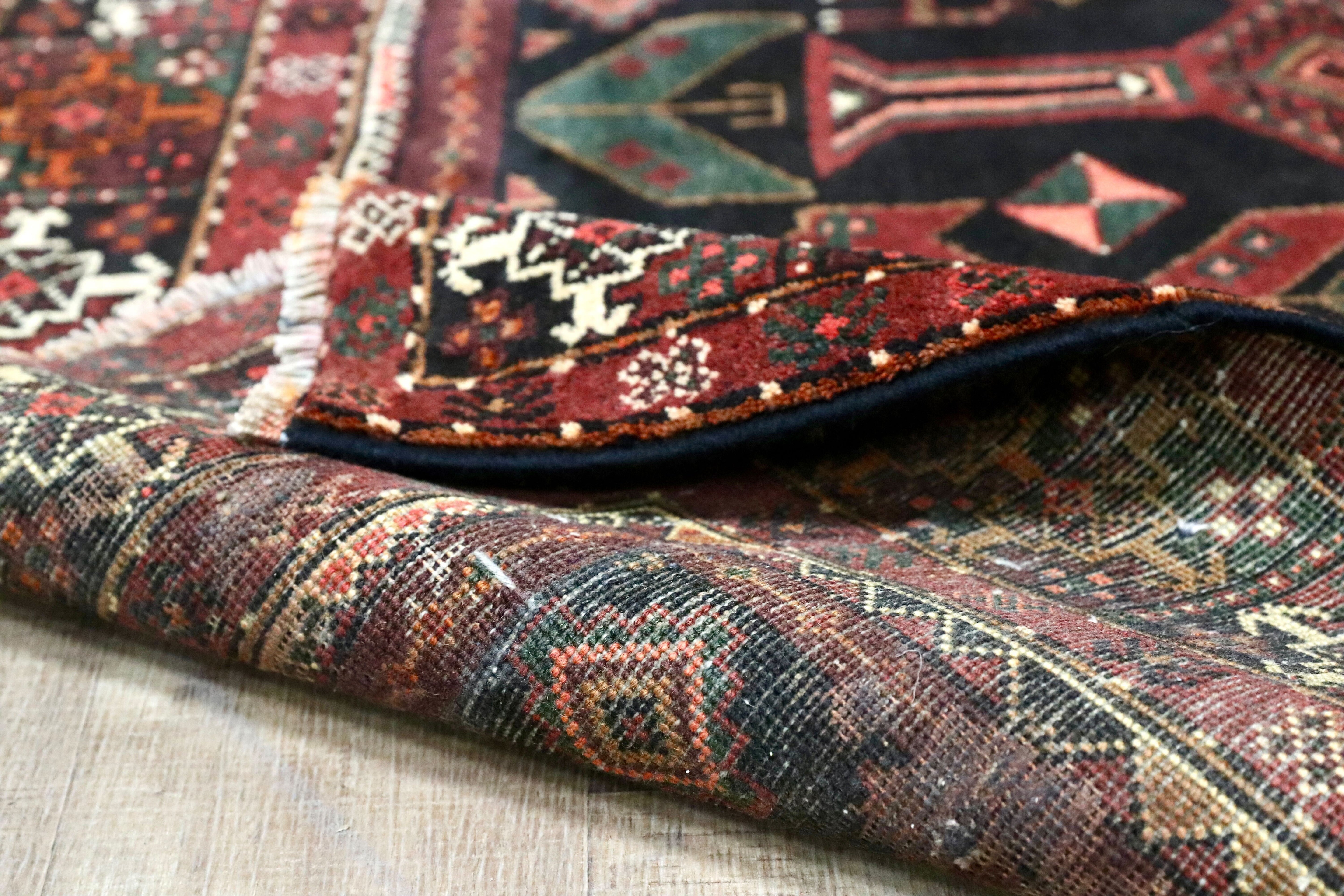 GMGO33○PERSIAN CARPET / ペルシャカーペット ペルシャ絨毯 手織り メダリオン トライバルラグ 70年代 ヴィンテージ デッドストック