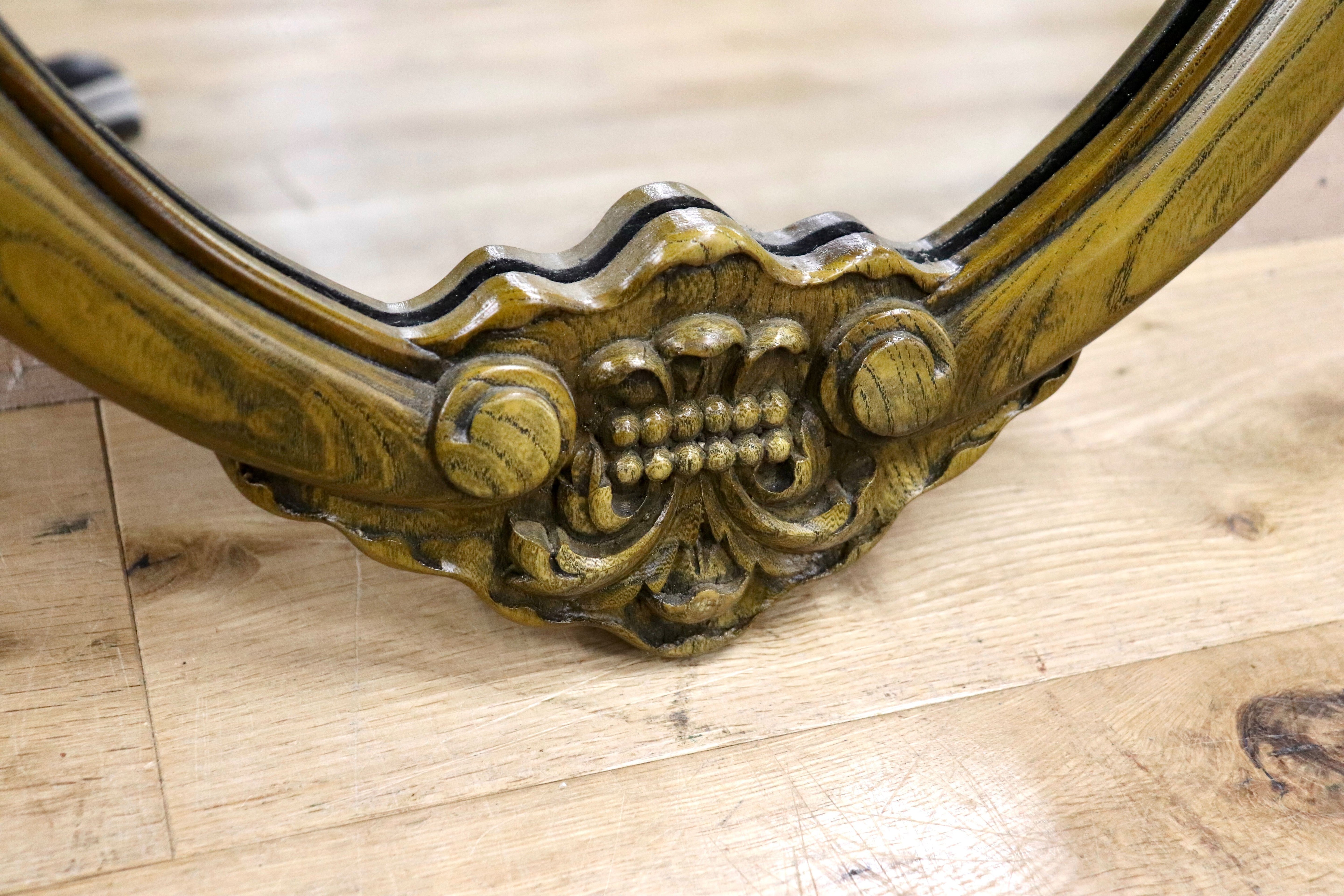 GMHH255○クラシカル ウォールミラー 木彫り 壁掛け鏡 木製フレーム ミラー クラシック 雑貨 楕円形