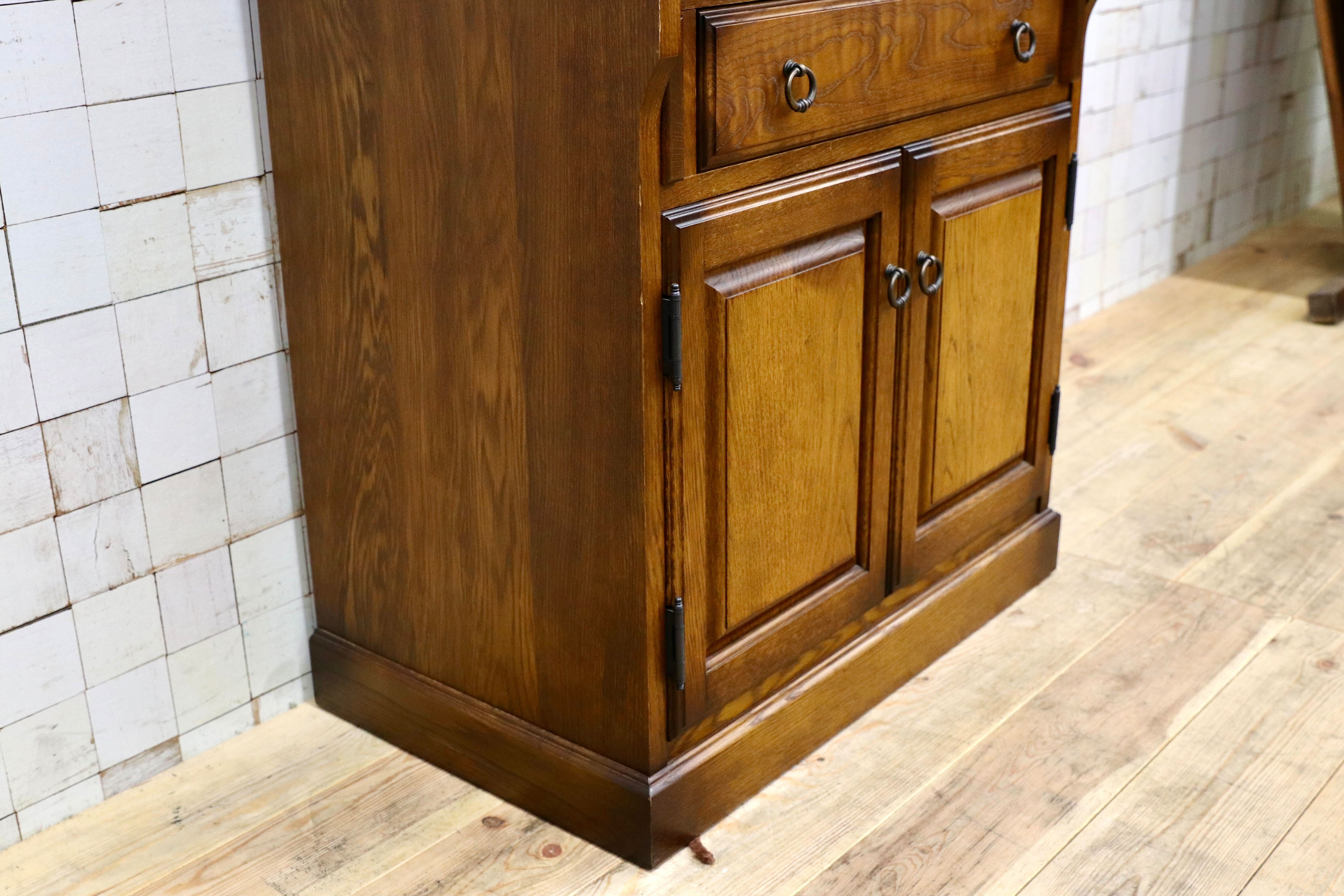 GMIH398○えぞ民芸家具 / EZO 蝦夷民芸家具 ライティングビューロー デスク 学習机 デスク 楢材 カントリー クラシック 約20万