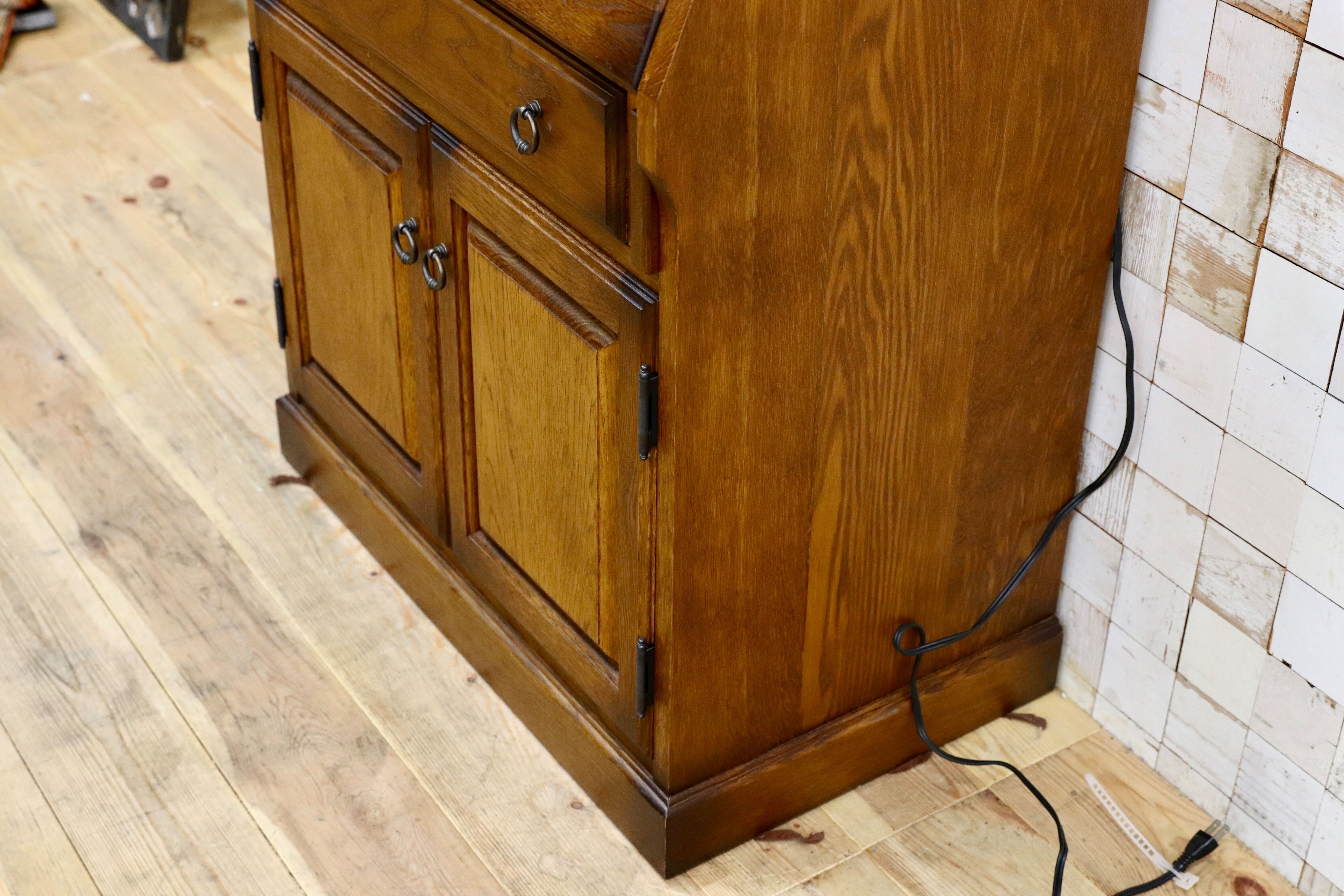 GMIH398○えぞ民芸家具 / EZO 蝦夷民芸家具 ライティングビューロー デスク 学習机 デスク 楢材 カントリー クラシック 約20万