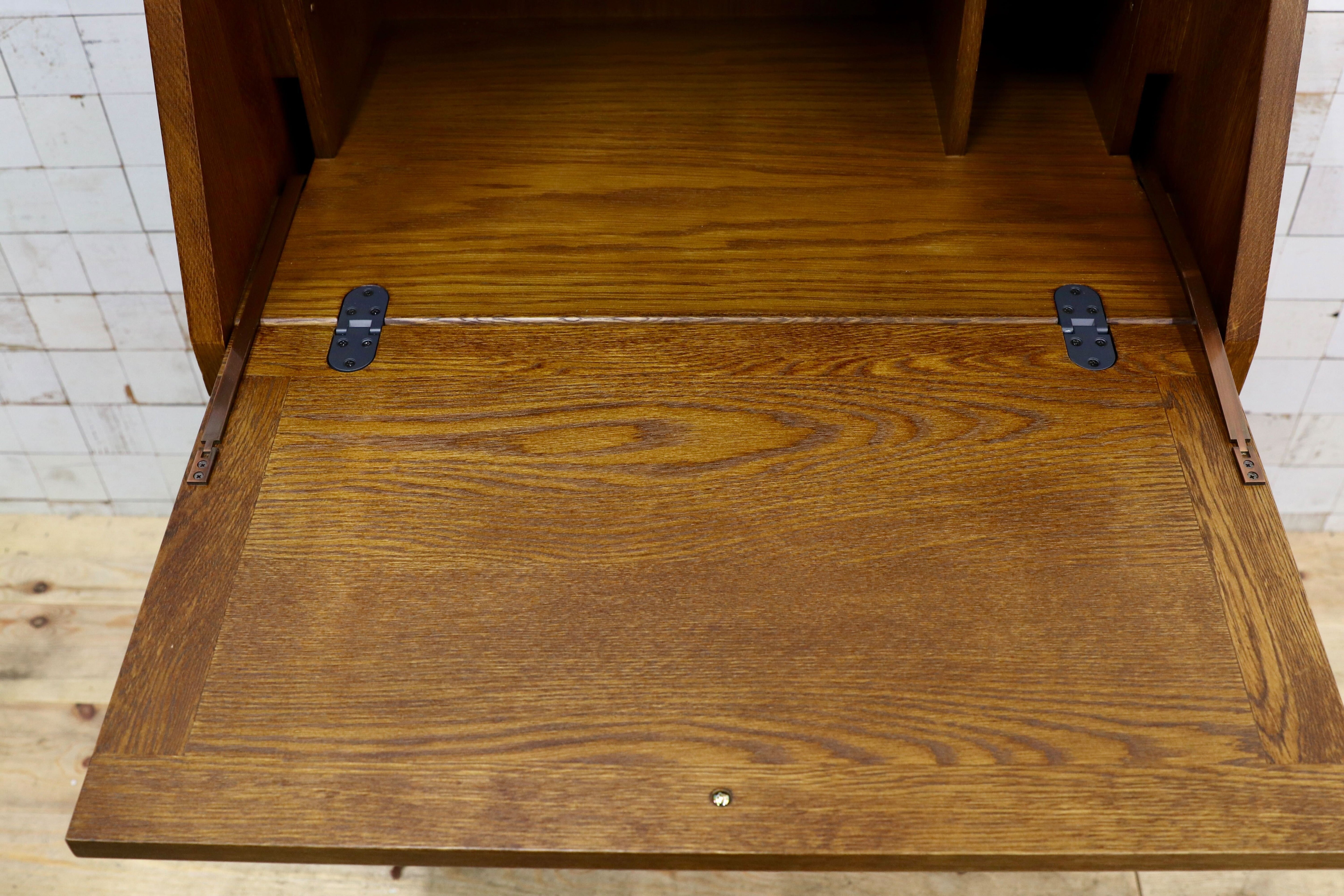 GMIH398○えぞ民芸家具 / EZO 蝦夷民芸家具 ライティングビューロー デスク 学習机 デスク 楢材 カントリー クラシック 約20万