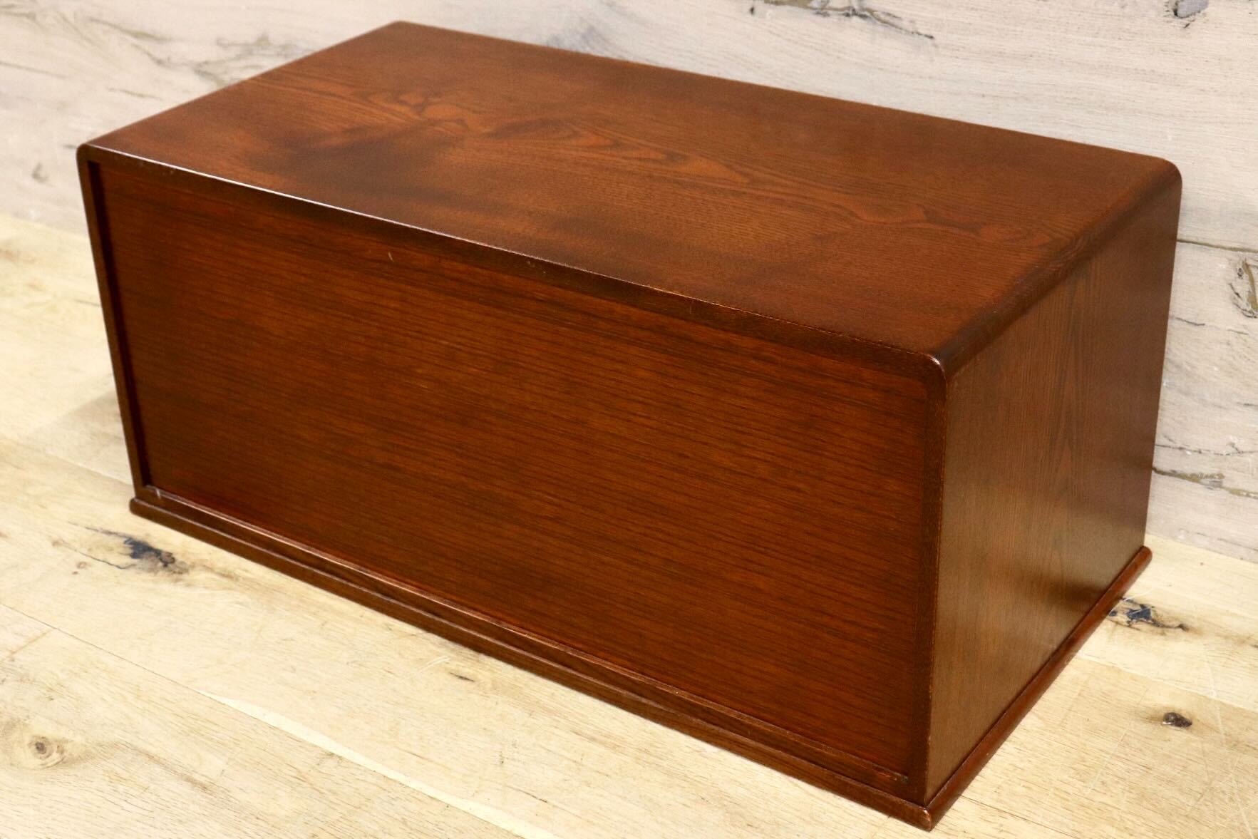 GMIH311D○小箪笥 小引き出し 小物入れ 書類整理箱 ミニチェスト 収納 欅材 3段 古道具 民芸家具 和製アンティーク レトロ