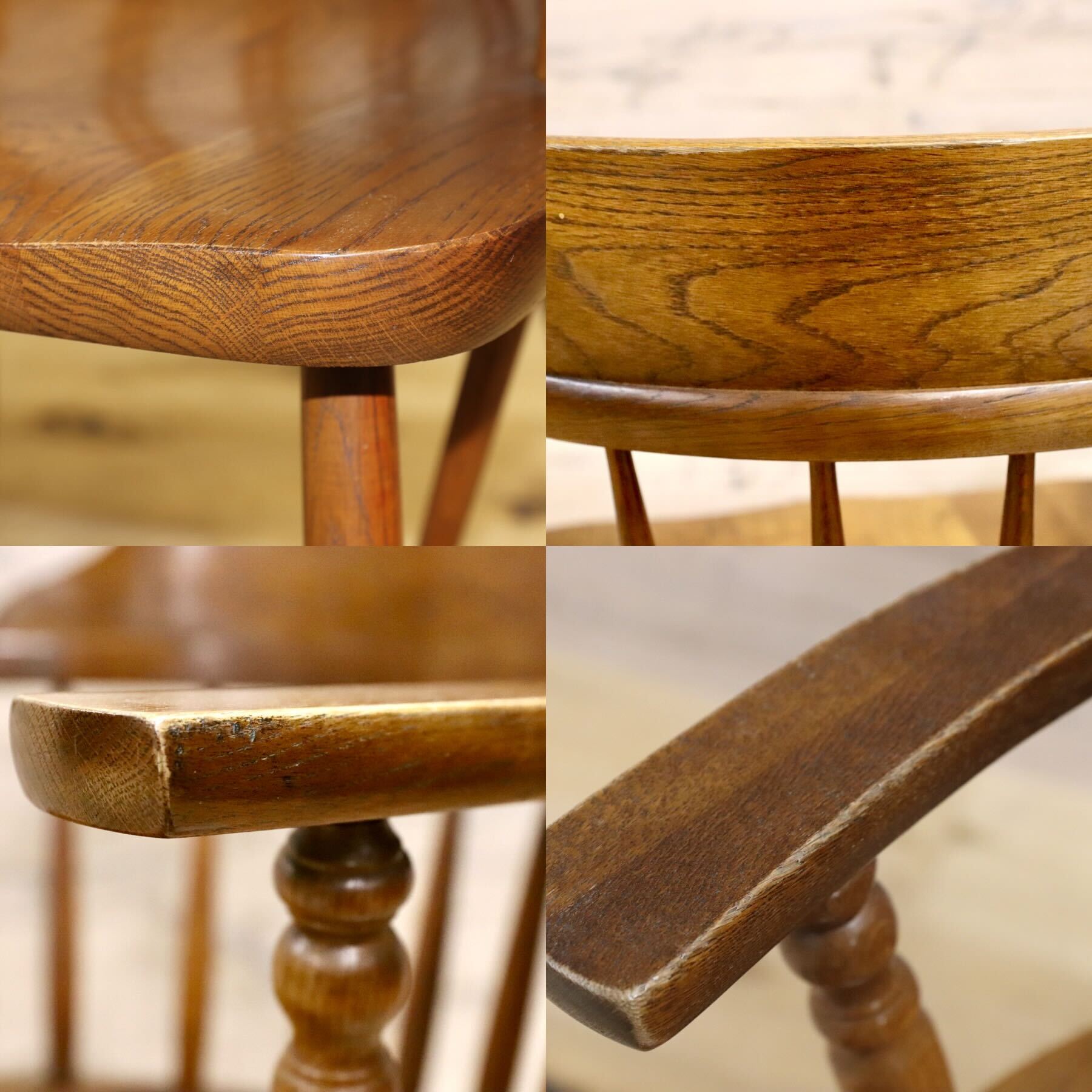 GMGH406D○柏木工 / KASHIWA ダイニングチェア 椅子 ウィンザーチェア オーク無垢材 レトロ カントリー 飛騨家具 アンティーク