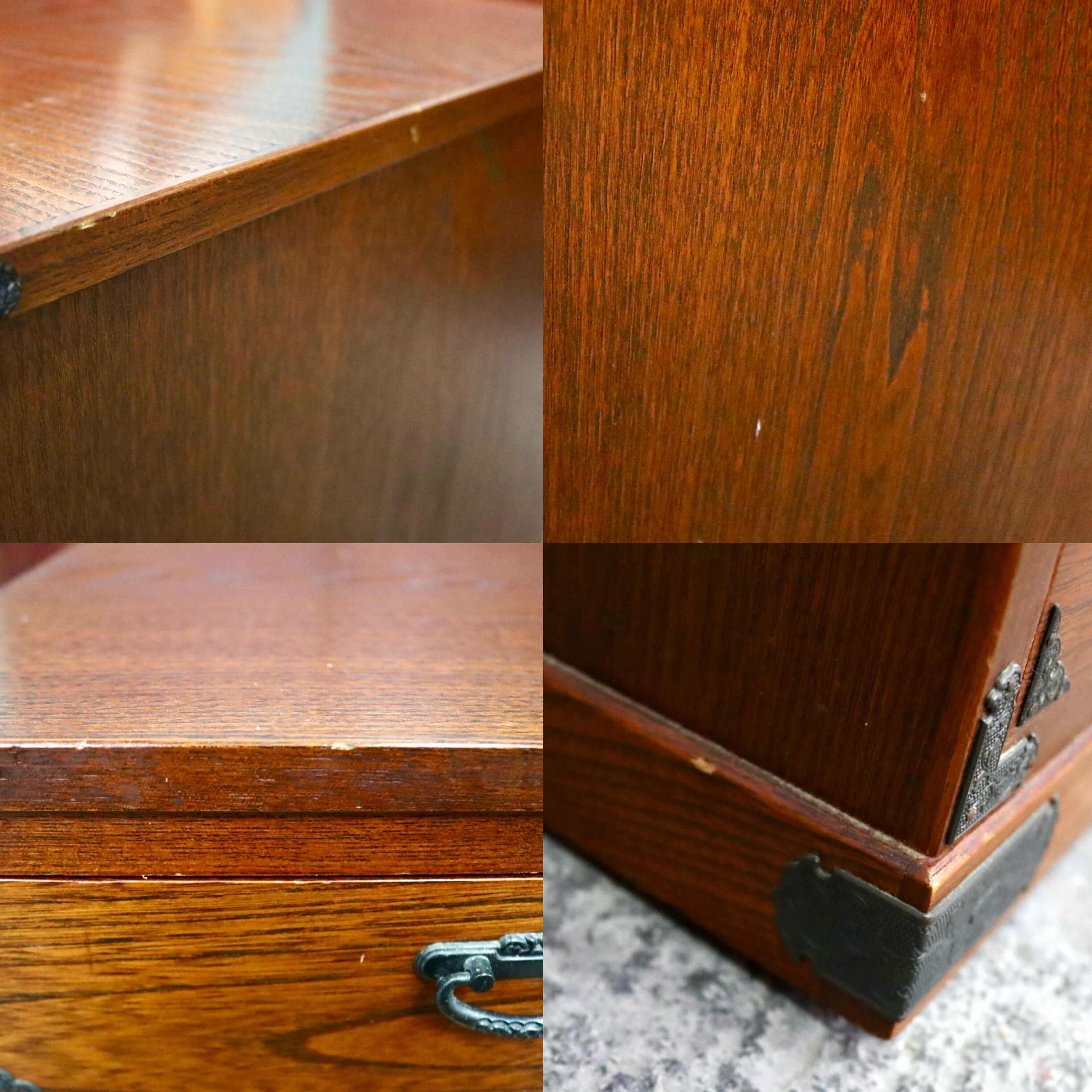 GMIH355○小箪笥 タンス 民芸家具 5段チェスト 時代箪笥 整理箪笥 引き出し収納 キャスター 和家具 和室 レトロ