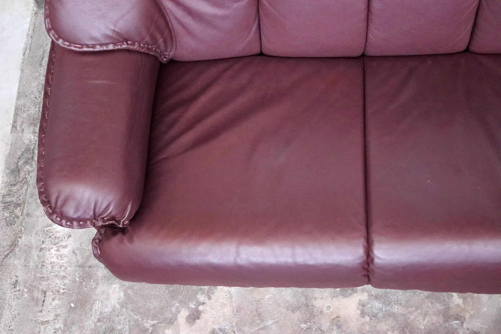 GMJS146○冨士ファニチア / FUJI FURNITURE 3人掛けソファ トリプルソファ 椅子 本革 国産家具 ヴィンテージ