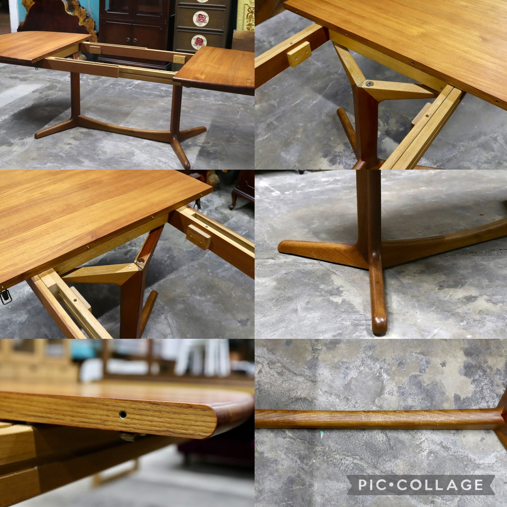GMJK101○Danish Vintage エクステンション ダイニングテーブル チーク材 北欧デザイン デンマーク製 検) Gudme Mobelfabrik Glostrup