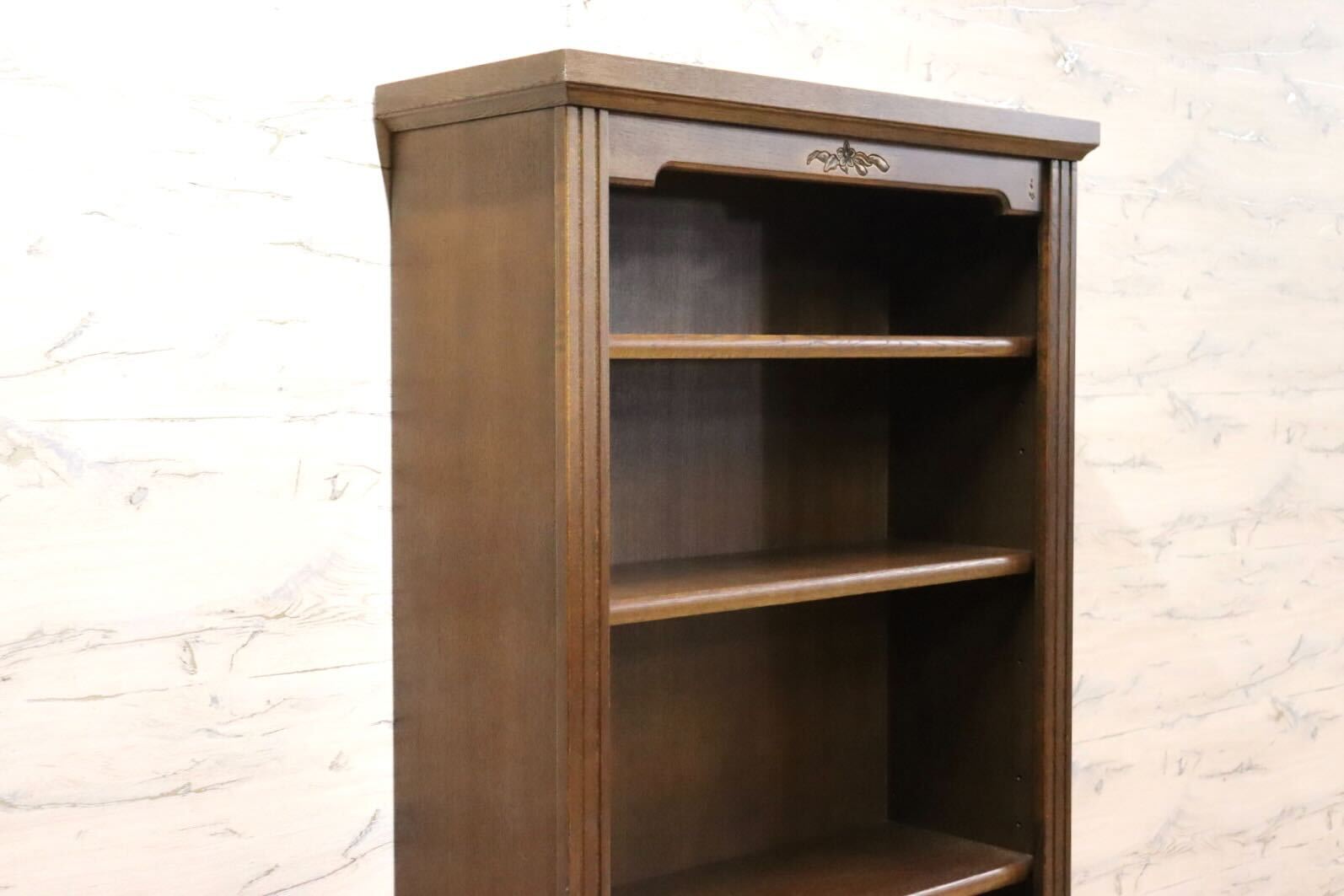 GMHK532○家具工房ドリーム 本棚 ブックシェルフ 書棚 本箱 収納棚 飾り棚 楢材 旭川家具 オープンシェルフ キャビネット 検)三越 山室