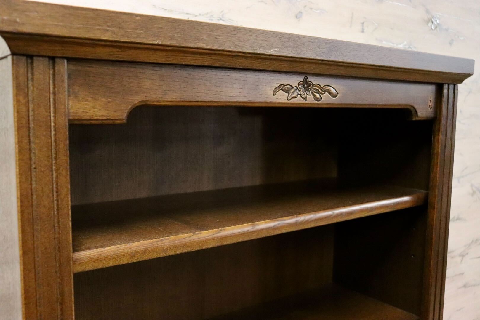 GMHK532○家具工房ドリーム 本棚 ブックシェルフ 書棚 本箱 収納棚 飾り棚 楢材 旭川家具 オープンシェルフ キャビネット 検)三越 山室