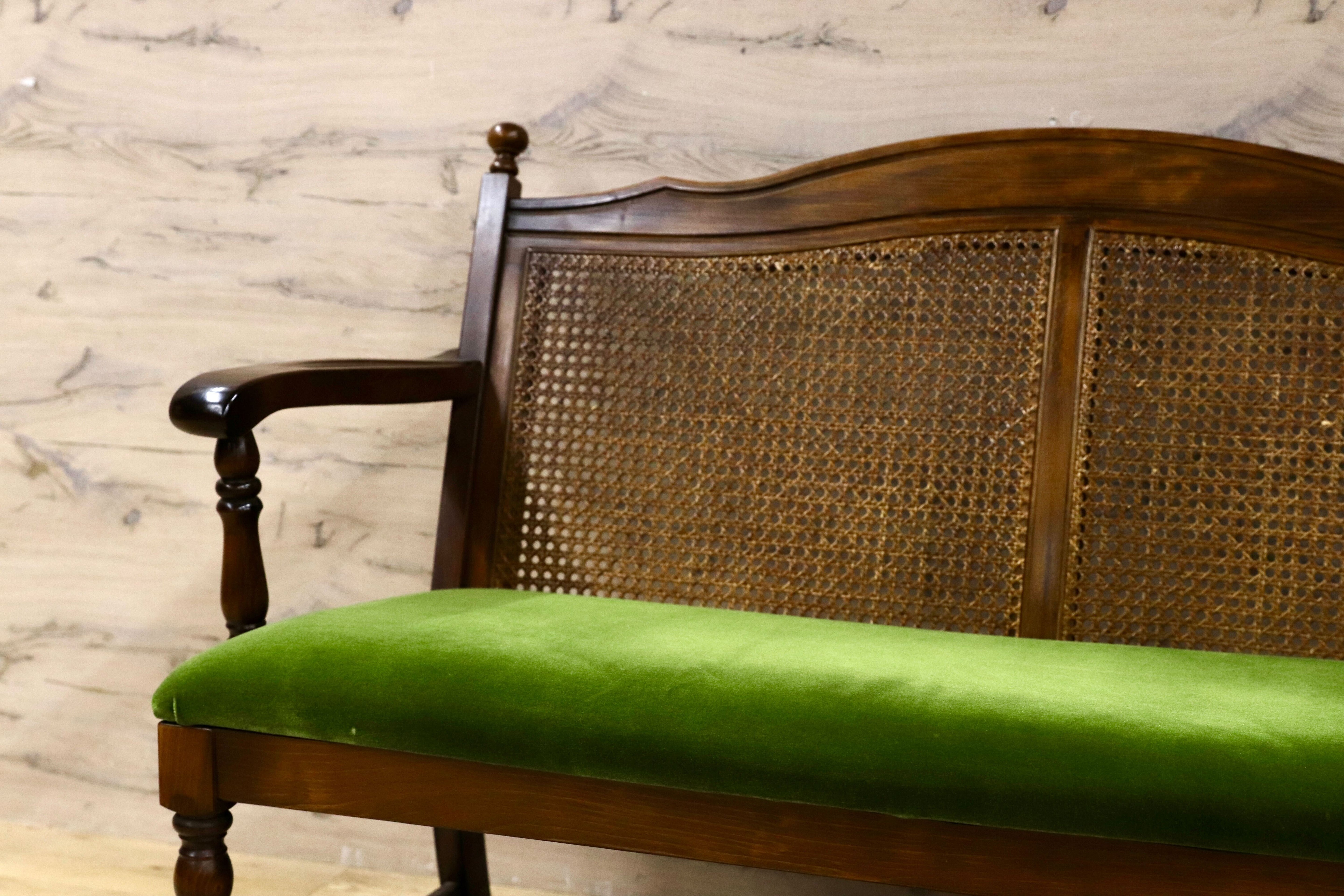 GMIH408○karimoku / カリモク オールドカリモク コロニアル ベンチソファ 2人掛けソファ ダイニングチェア 長椅子 レトロ アンティーク