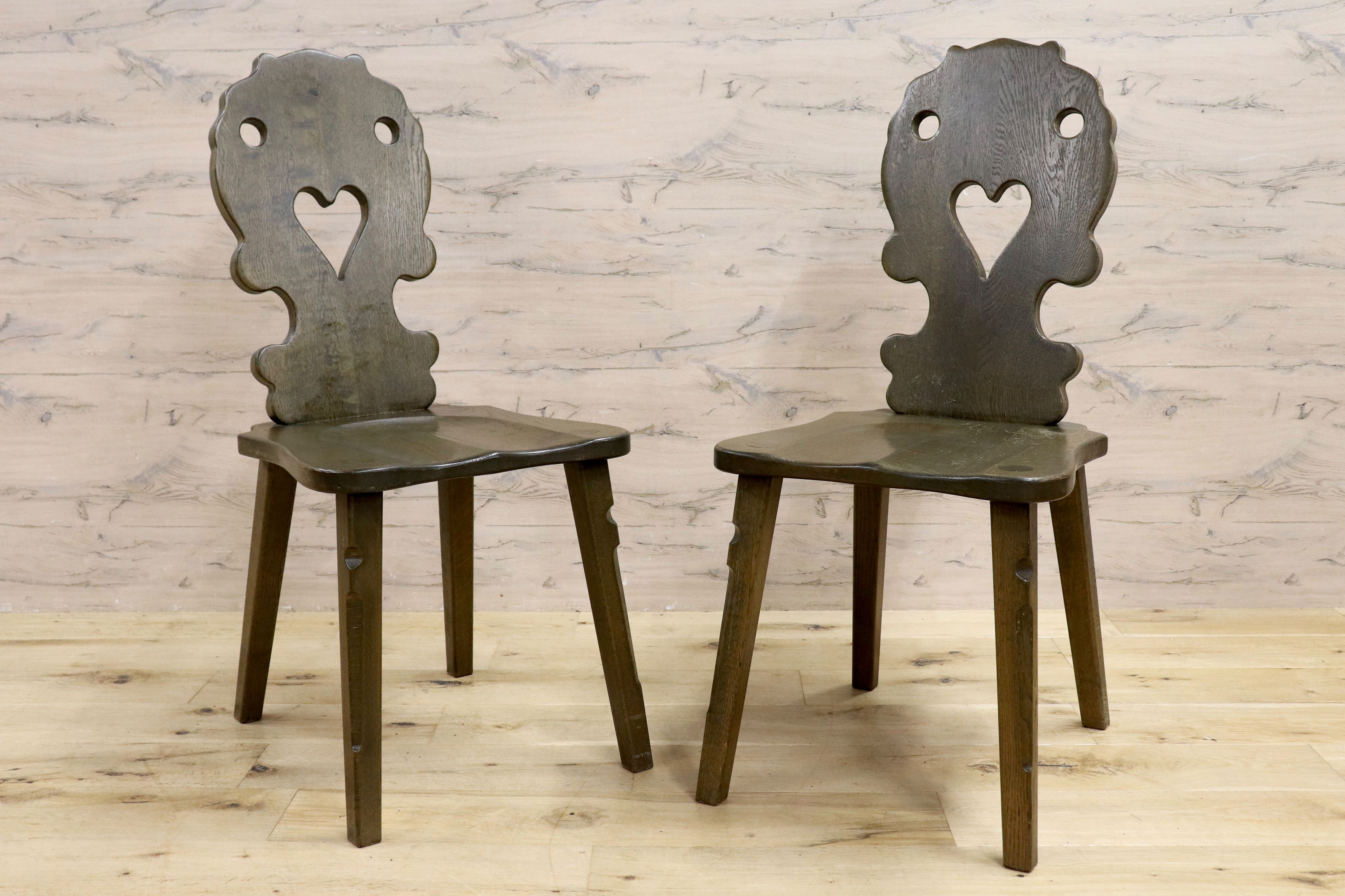 GMIK619C○ハート ダイニングチェア 2脚セット アームレスチェア 椅子 カントリー ヴィンテージ デザイン 木製家具