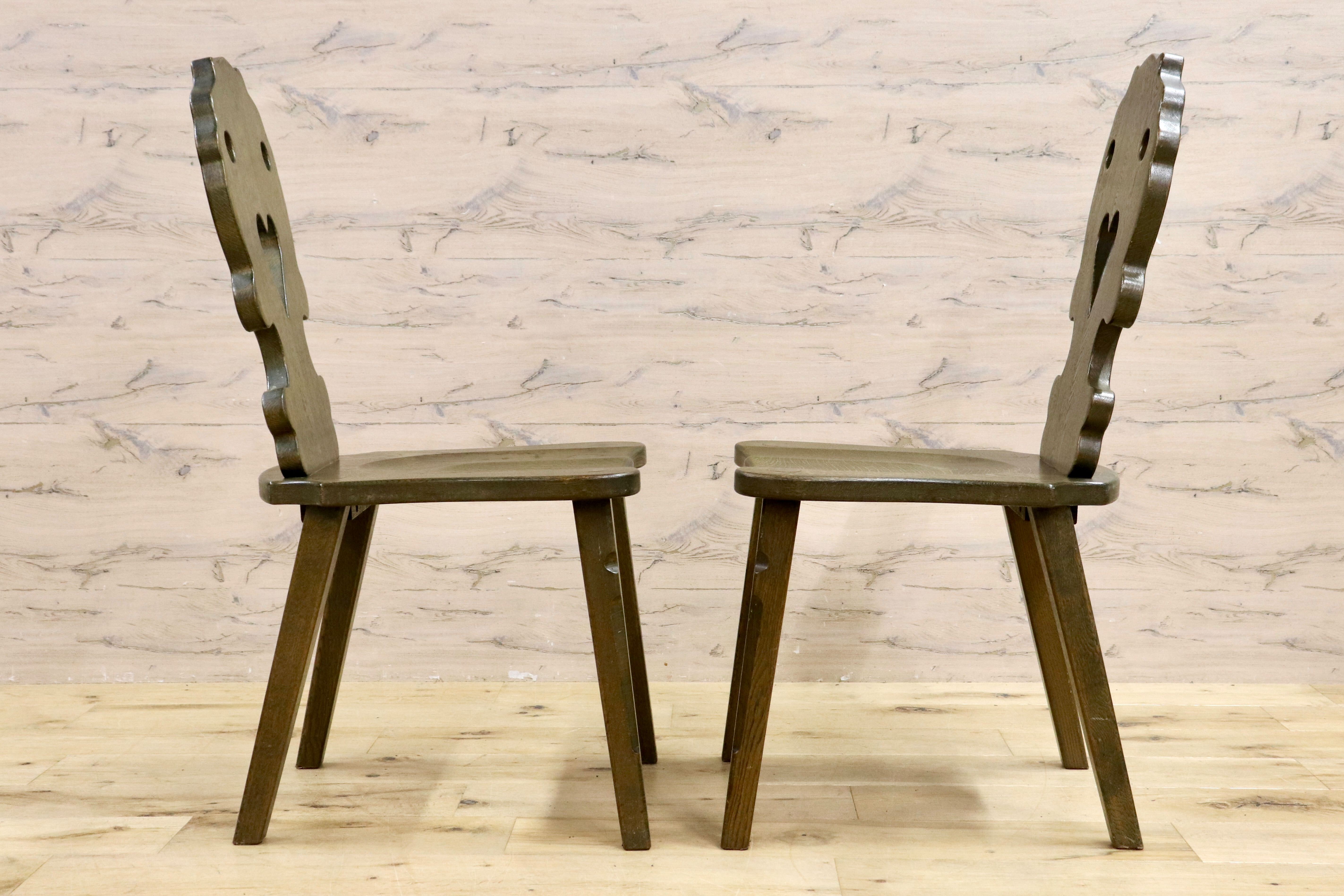 GMIK619C○ハート ダイニングチェア 2脚セット アームレスチェア 椅子 カントリー ヴィンテージ デザイン 木製家具