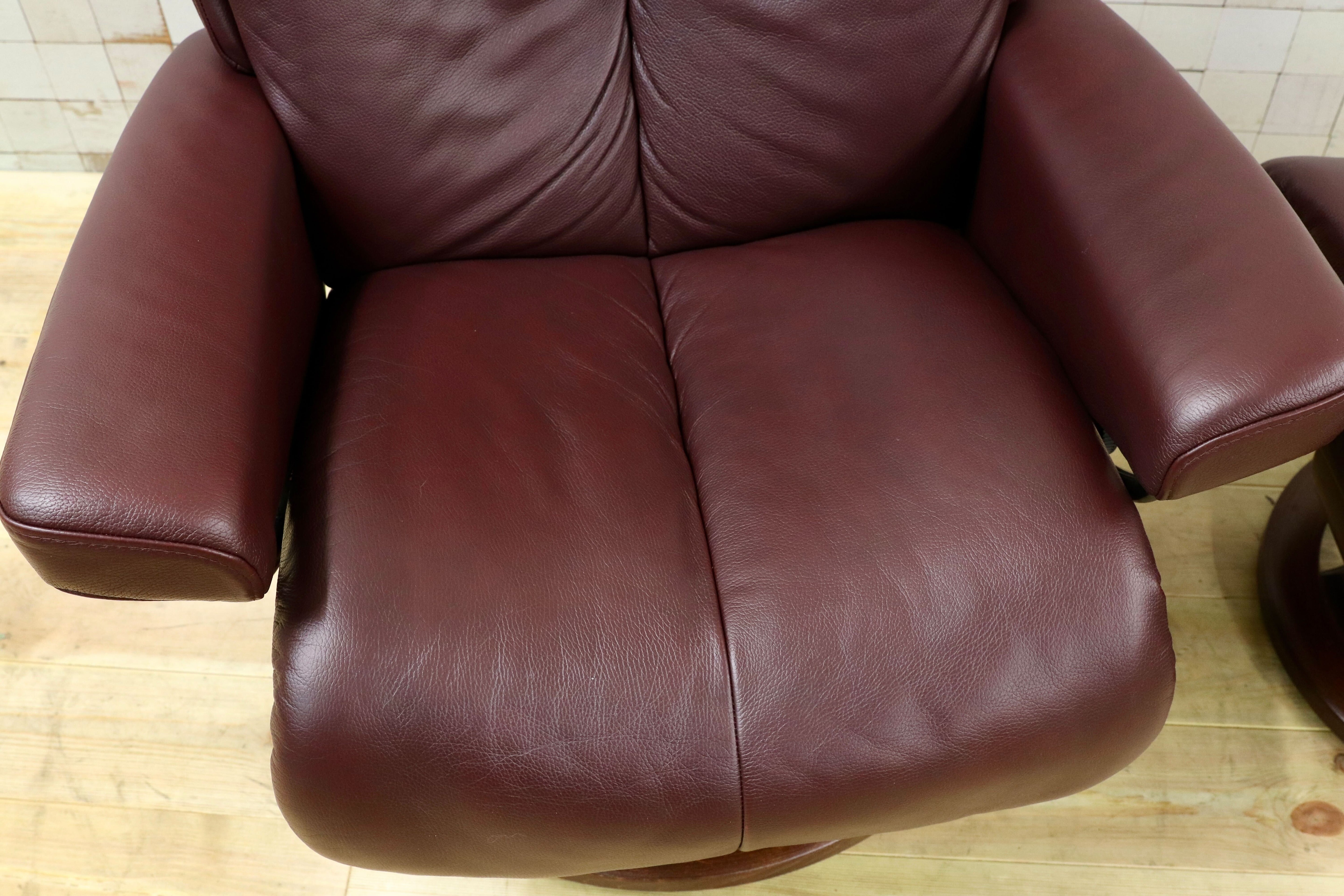 GMHS505○EKORNES / エコーネス ストレスレス Magic マジック M 本革 ボルドー色 北欧 ノルウェー リクライニングチェア 最高級 椅子