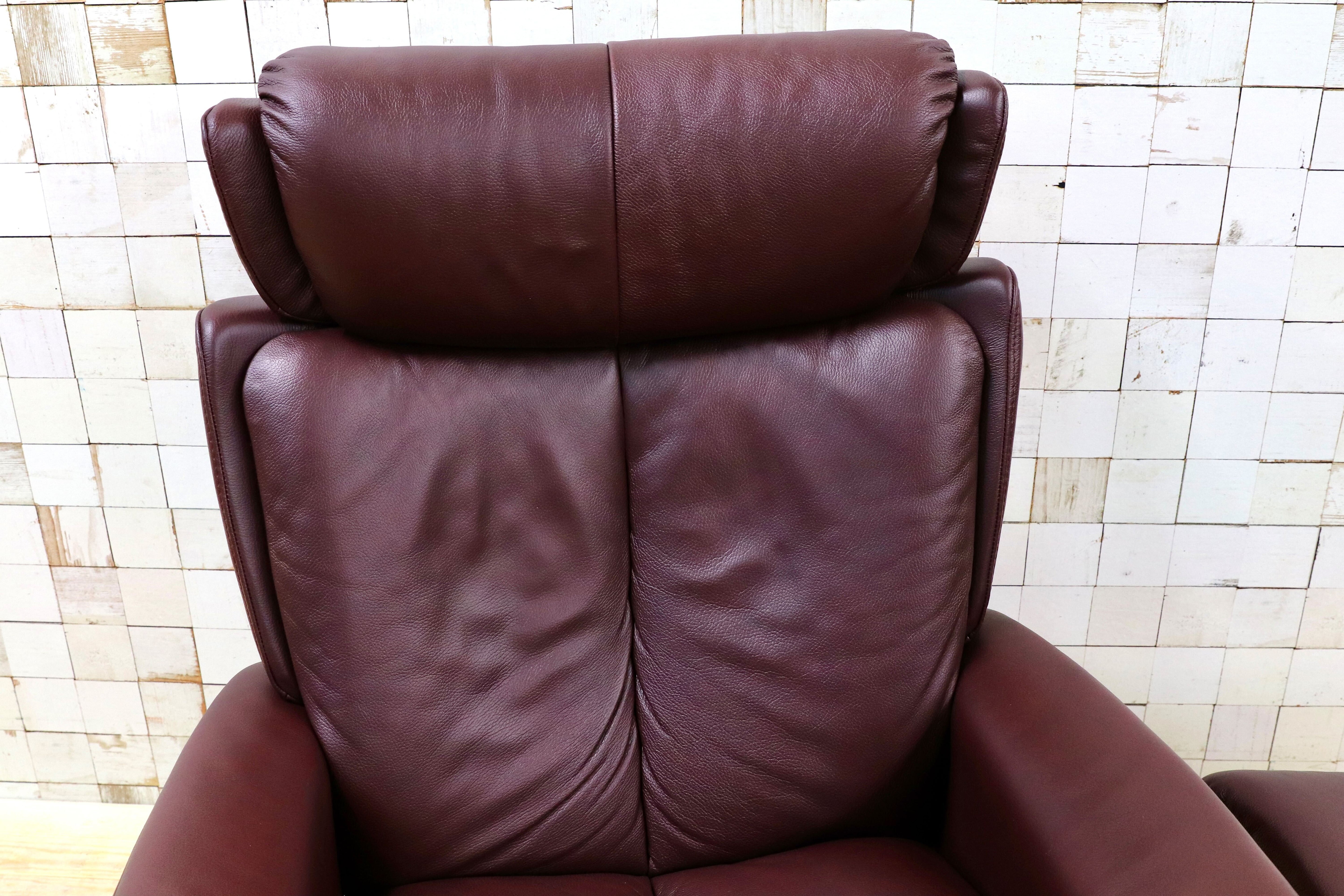 GMHS505○EKORNES / エコーネス ストレスレス Magic マジック M 本革 ボルドー色 北欧 ノルウェー リクライニングチェア 最高級 椅子