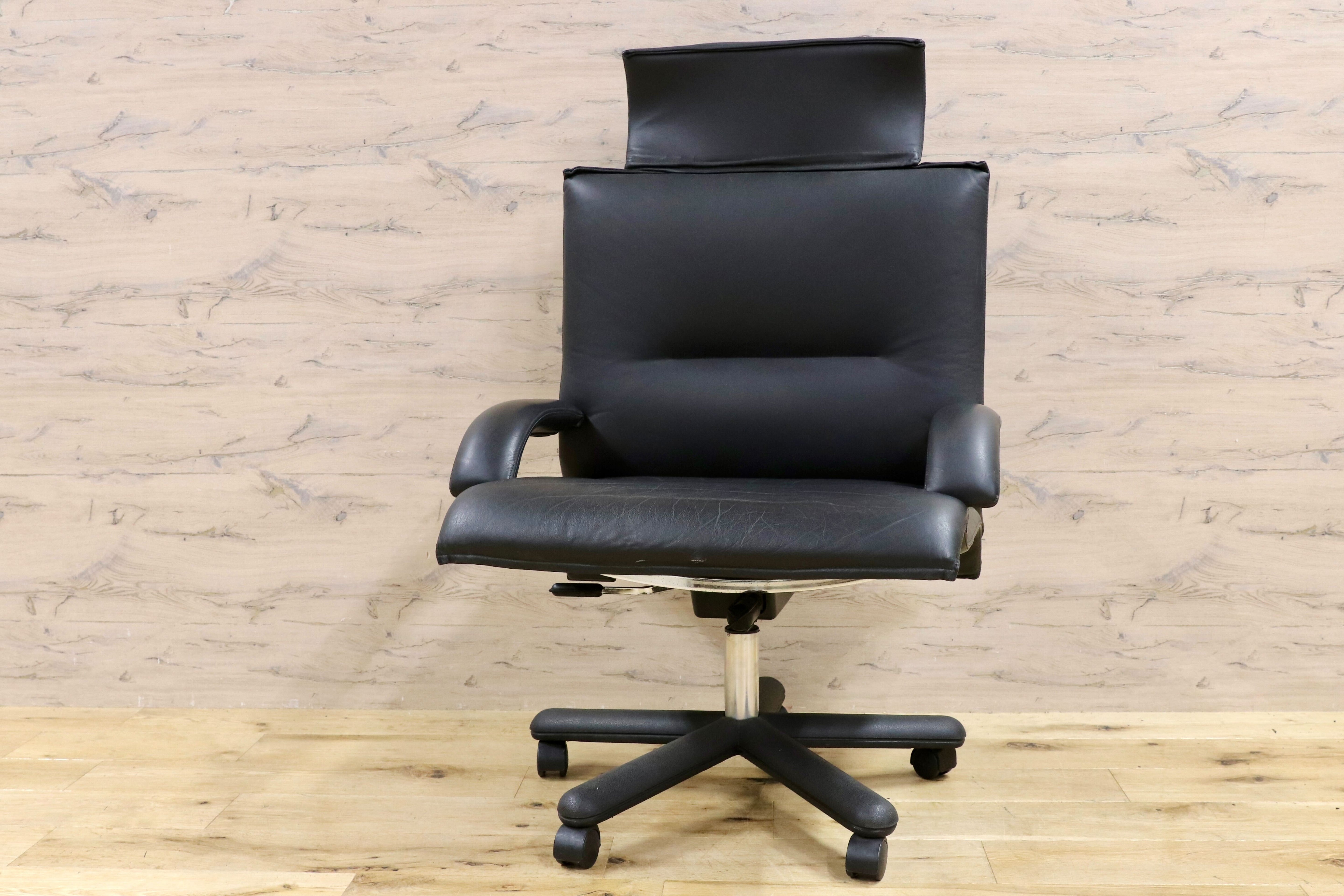 GMHF42○Saporiti italia / サポリティイタリア デスクチェア オフィスチェア ワークチェア 最高峰 本革 IDC大塚家具 エグゼクティブチェア