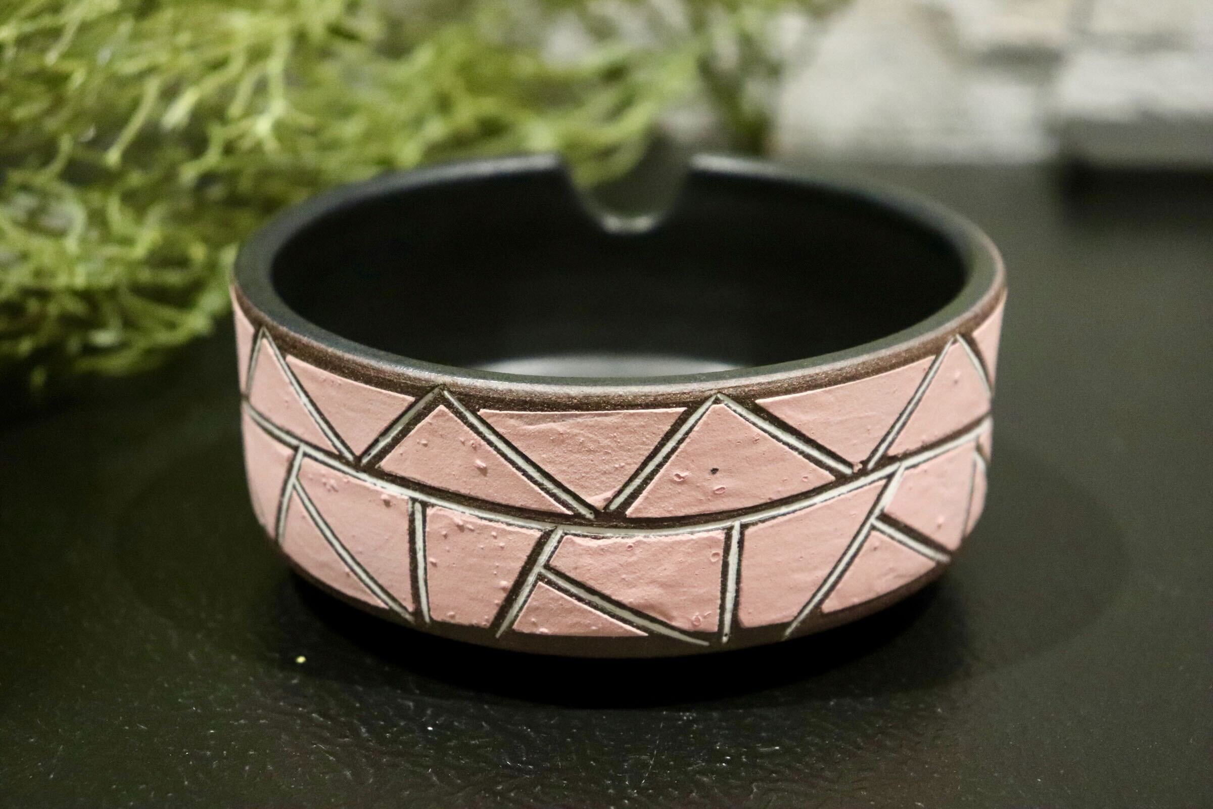 GMIO82◯市野悟窯 丹波焼 ピンク灰皿 陶器 灰皿 市野哲次 伝統工芸 丹波篠山 未使用